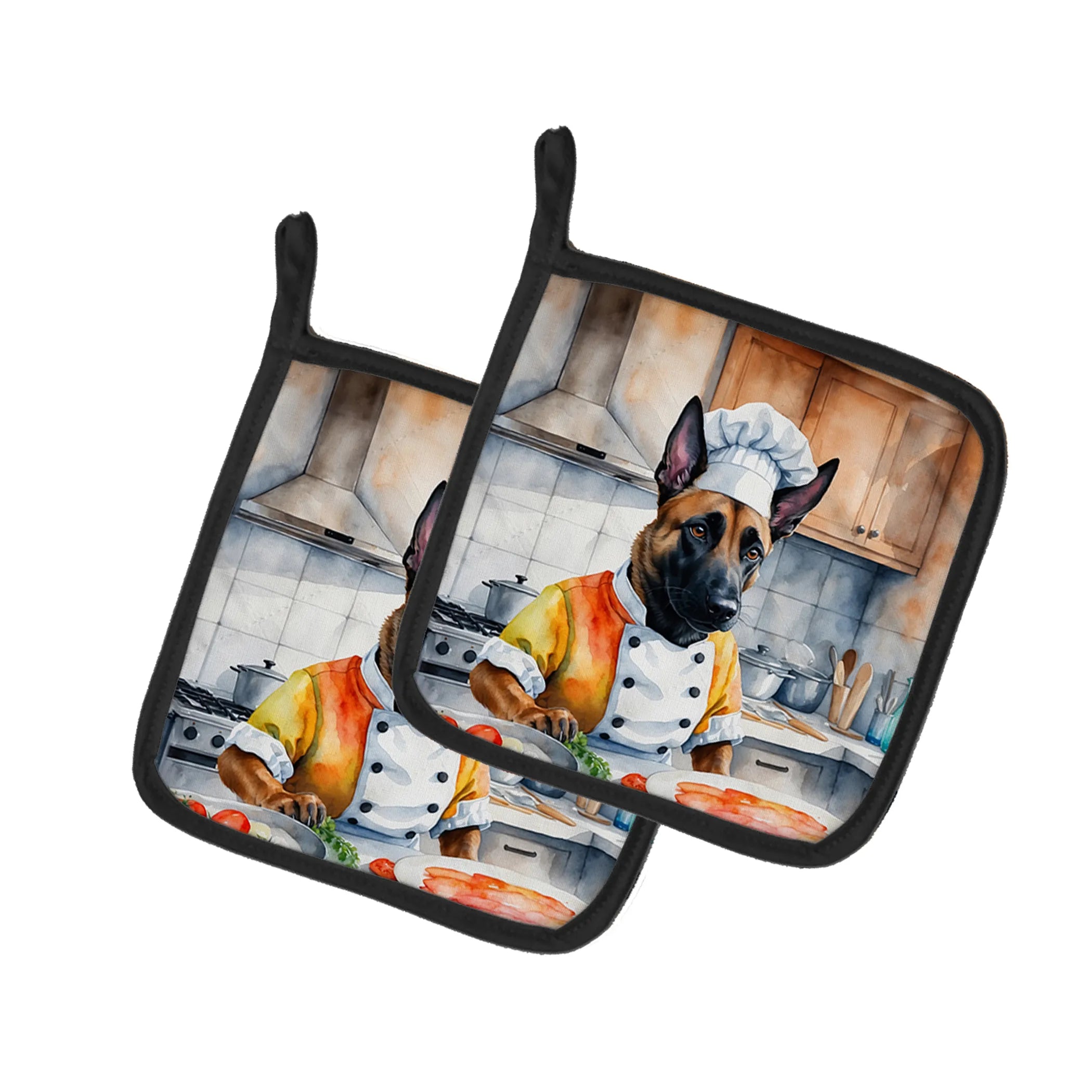 The Dog Chef Pair of Pot Holders - Size: 7.5HX7.5W | Pack Of: 1 | Collection name: The dog chef