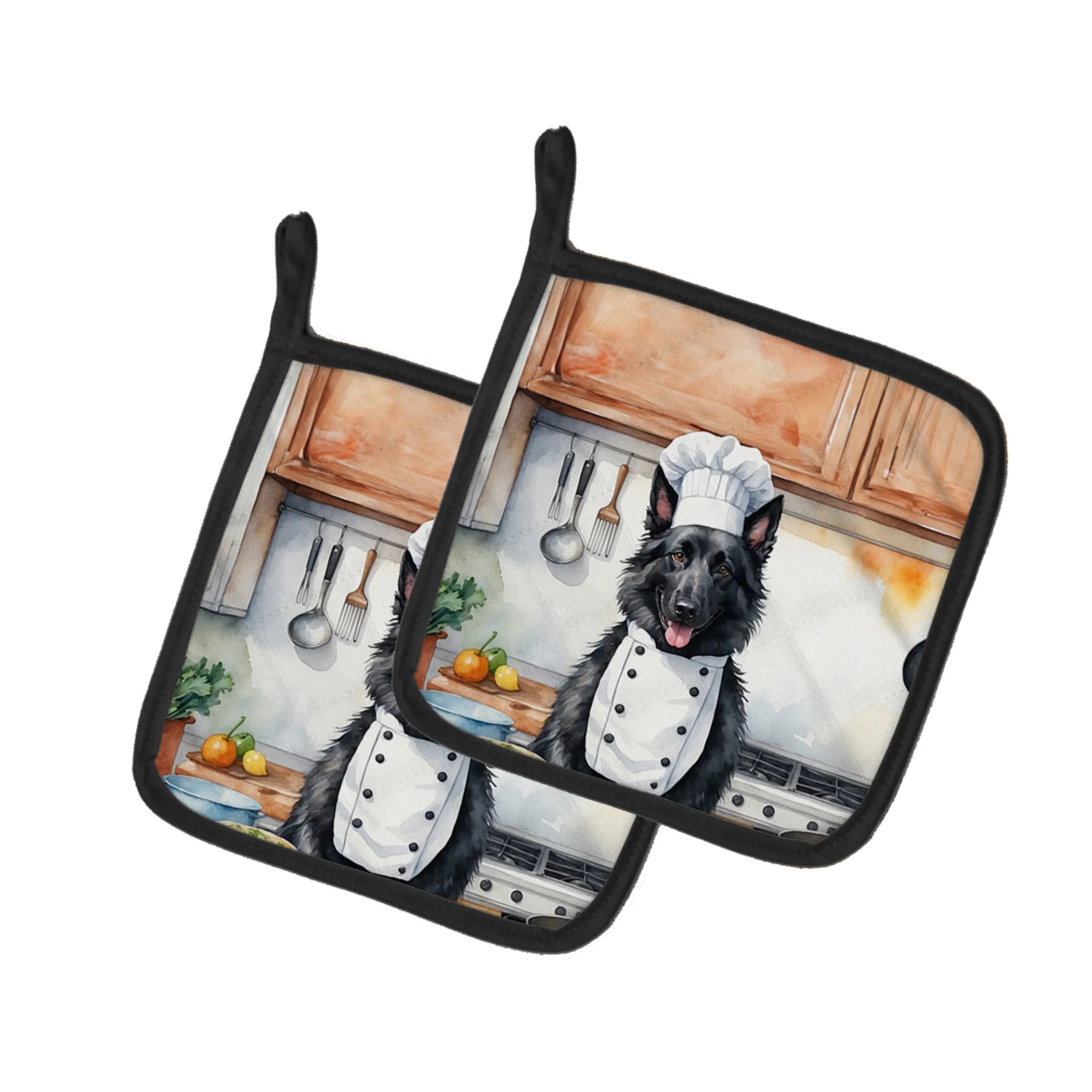The Dog Chef Pair of Pot Holders - Size: 7.5HX7.5W | Pack Of: 1 | Collection name: The dog chef