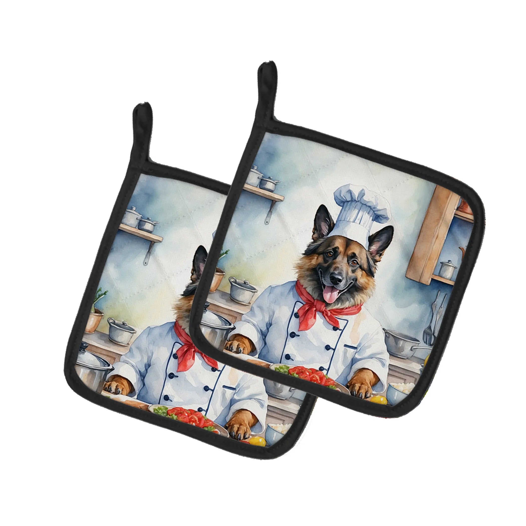 The Dog Chef Pair of Pot Holders - Size: 7.5HX7.5W | Pack Of: 1 | Collection name: The dog chef