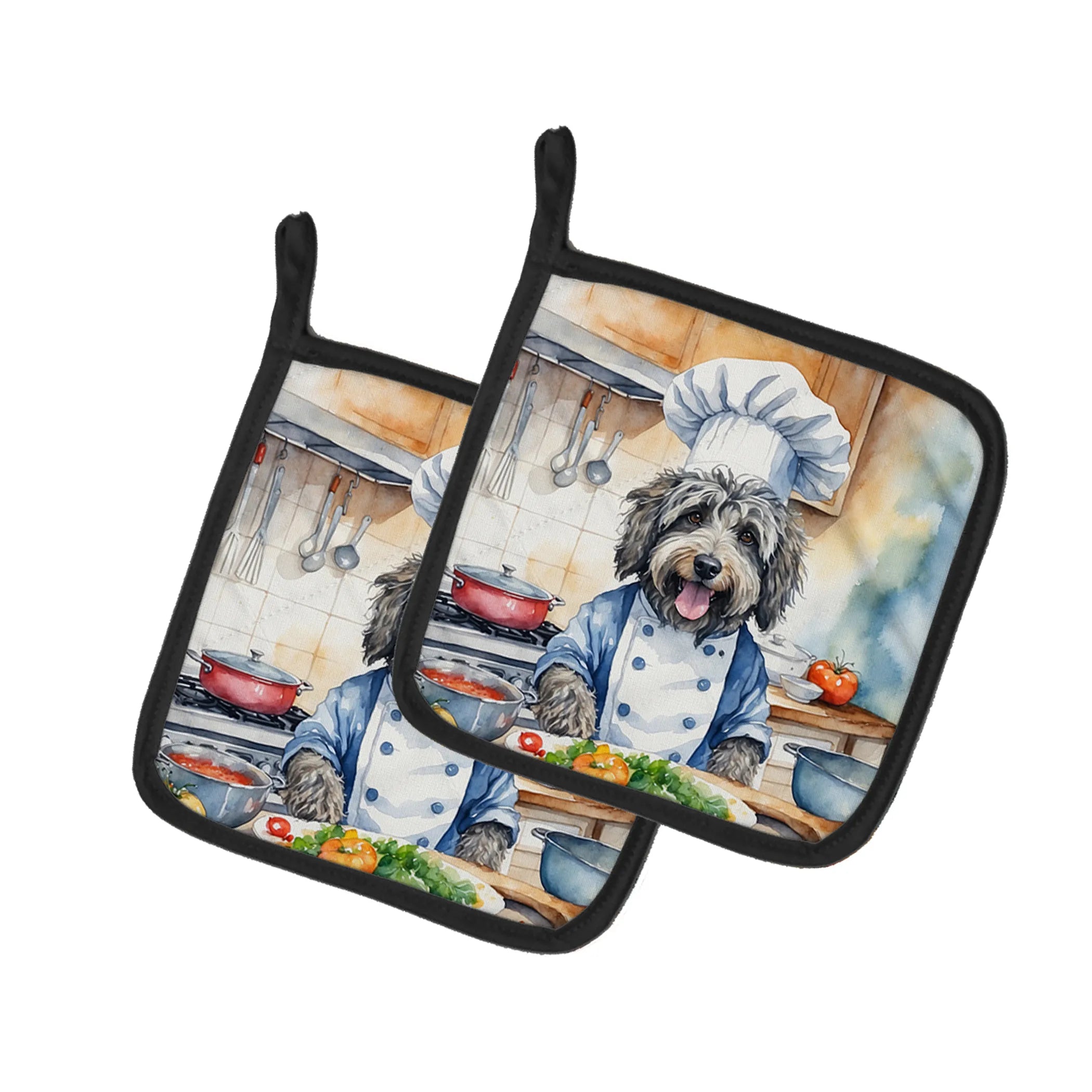 The Dog Chef Pair of Pot Holders - Size: 7.5HX7.5W | Pack Of: 1 | Collection name: The dog chef