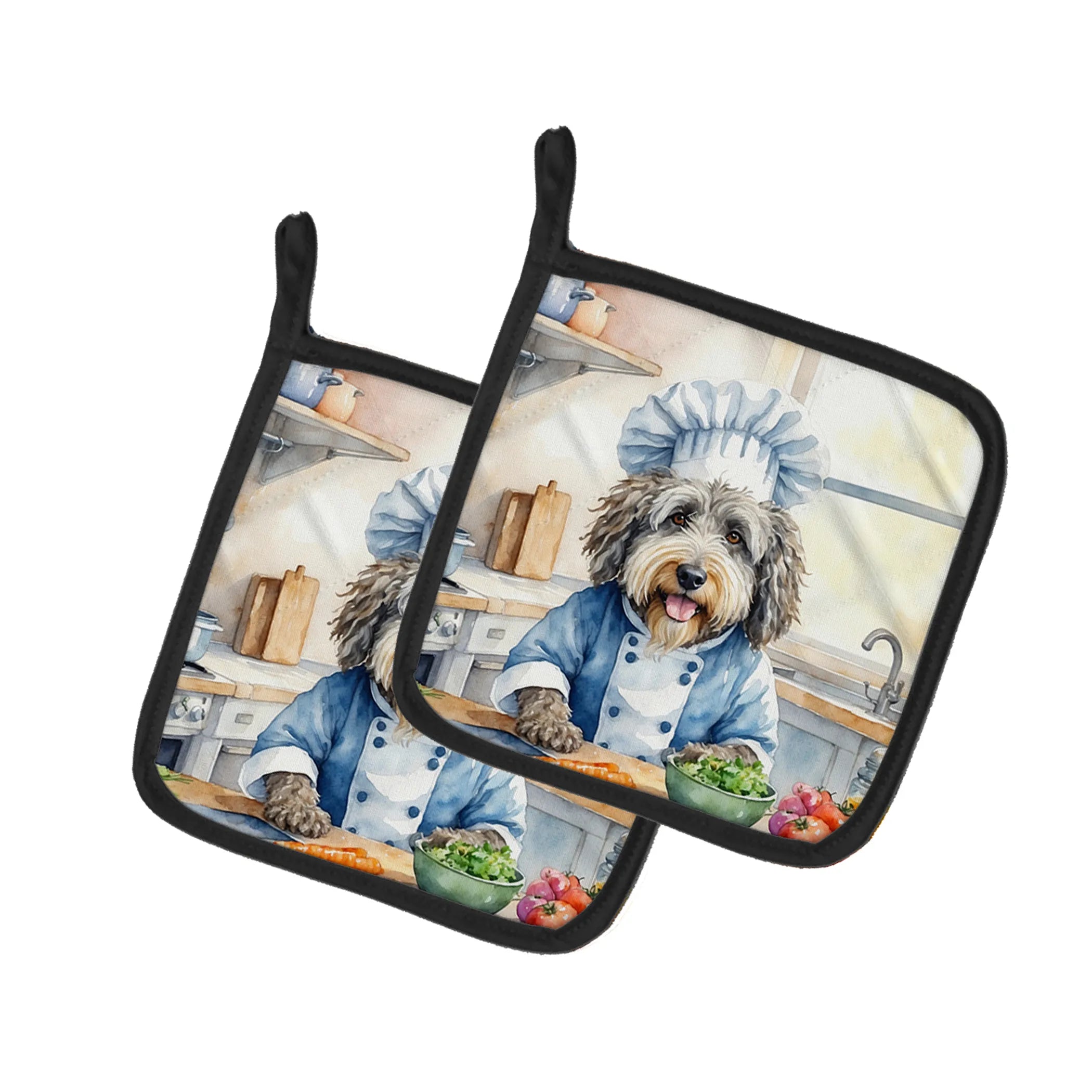 The Dog Chef Pair of Pot Holders - Size: 7.5HX7.5W | Pack Of: 1 | Collection name: The dog chef