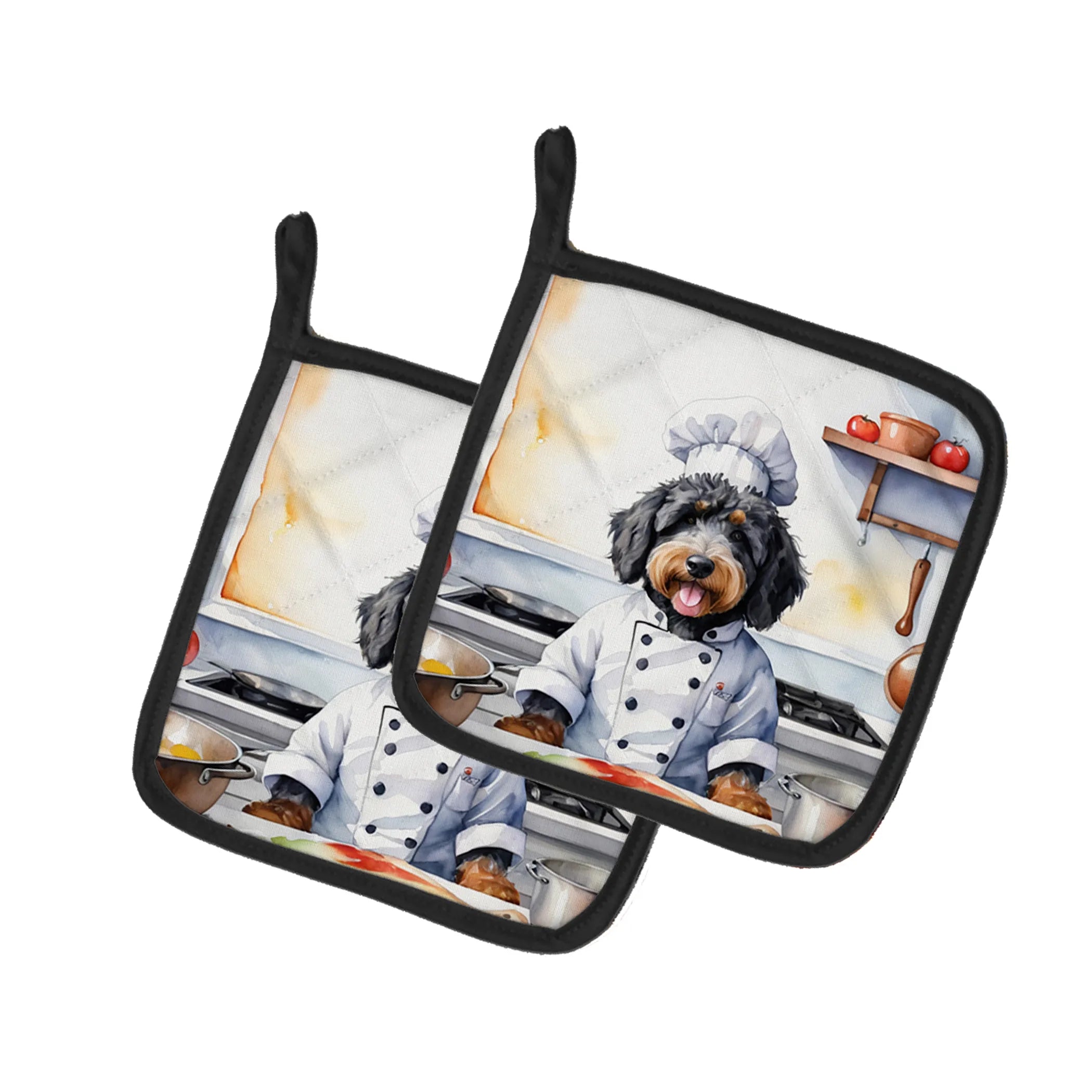 The Dog Chef Pair of Pot Holders - Size: 7.5HX7.5W | Pack Of: 1 | Collection name: The dog chef