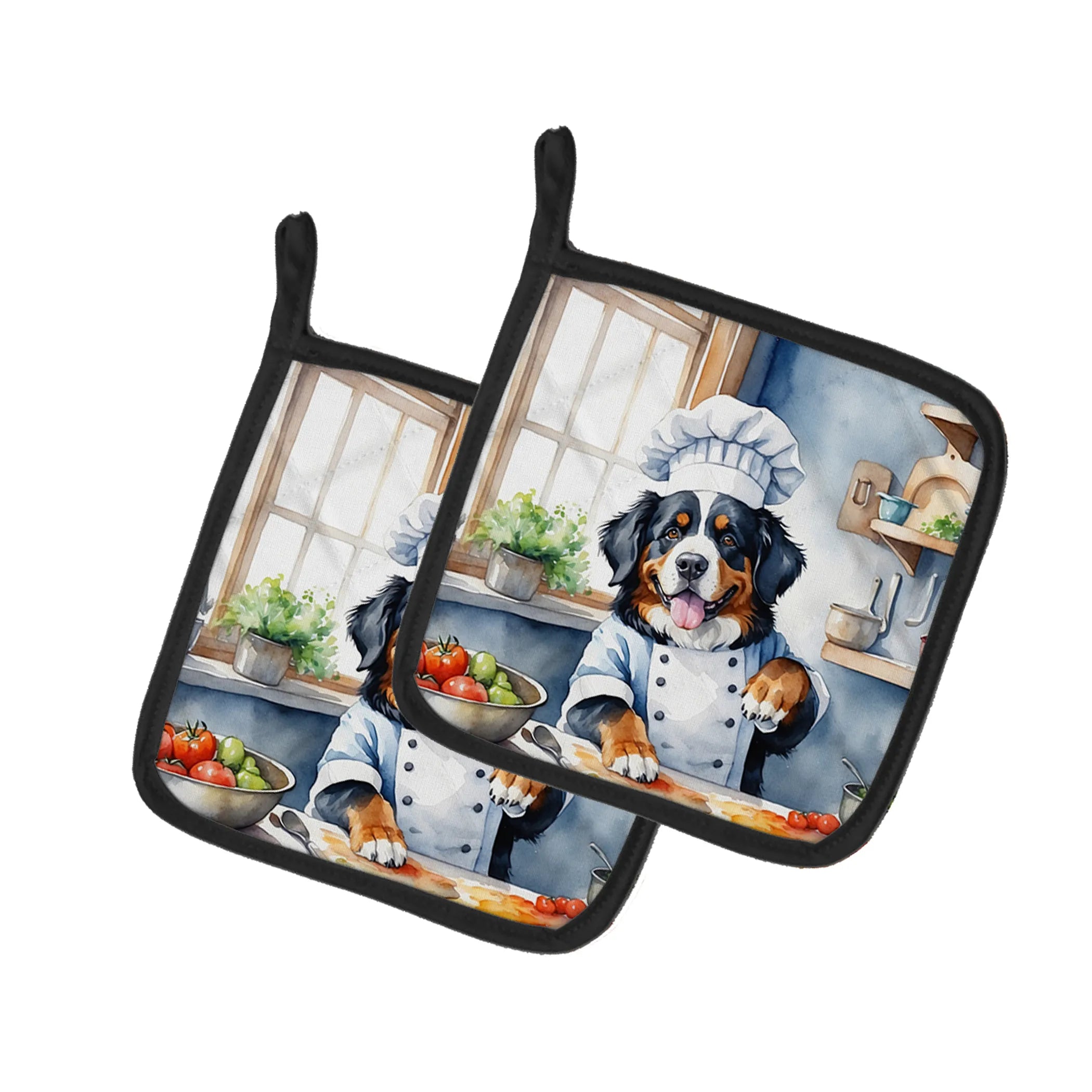 The Dog Chef Pair of Pot Holders - Size: 7.5HX7.5W | Pack Of: 1 | Collection name: The dog chef