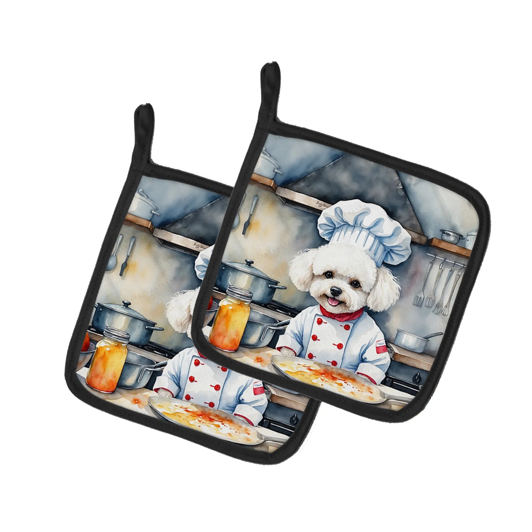 The Dog Chef Pair of Pot Holders - Size: 7.5HX7.5W | Pack Of: 1 | Collection name: The dog chef