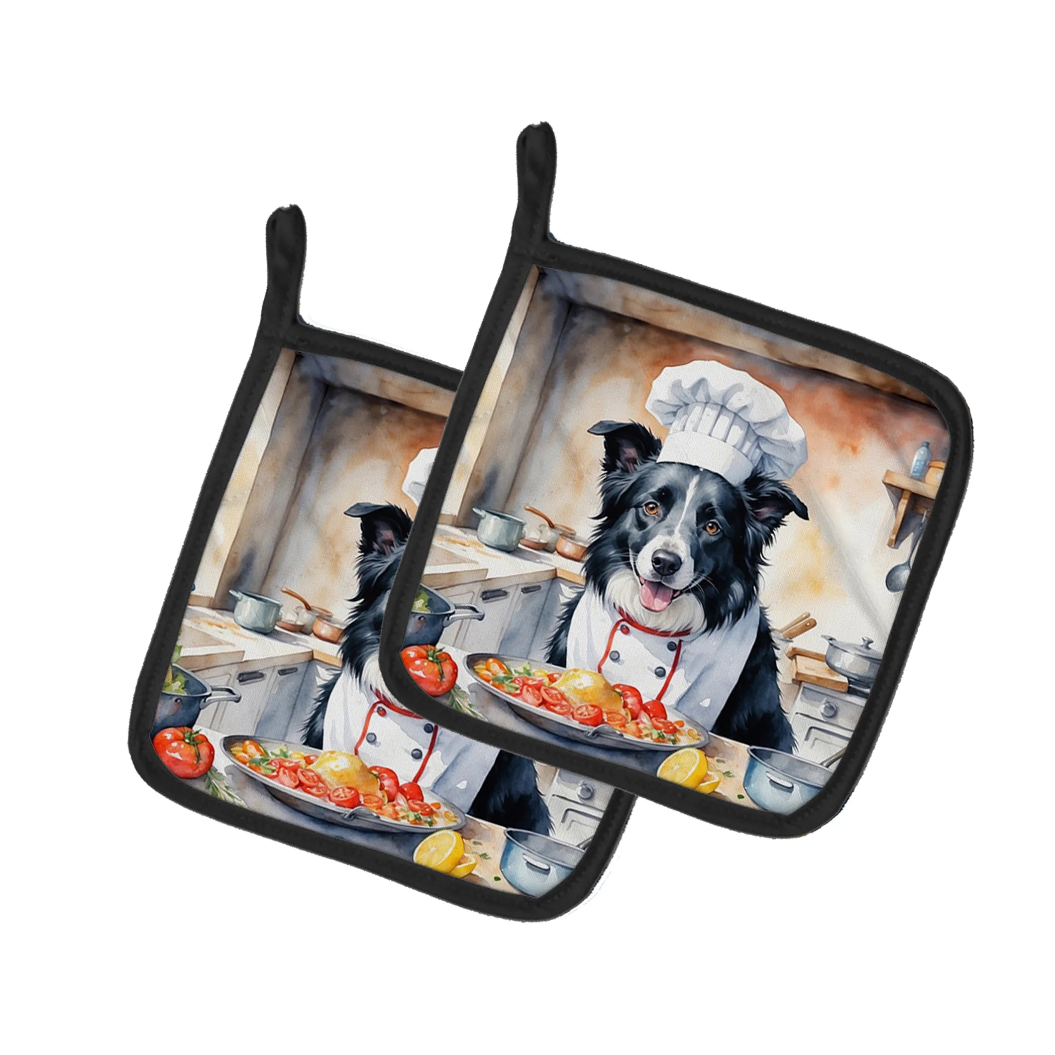 The Dog Chef Pair of Pot Holders - Size: 7.5HX7.5W | Pack Of: 1 | Collection name: The dog chef