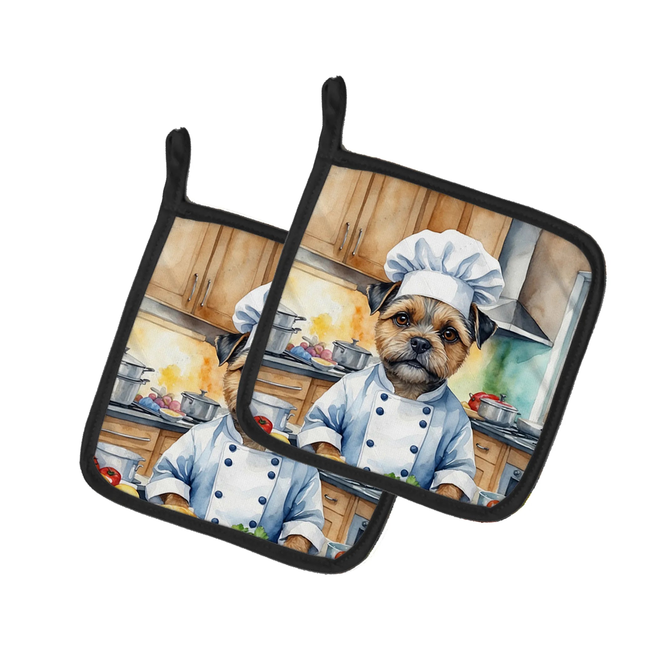 The Dog Chef Pair of Pot Holders - Size: 7.5HX7.5W | Pack Of: 1 | Collection name: The dog chef