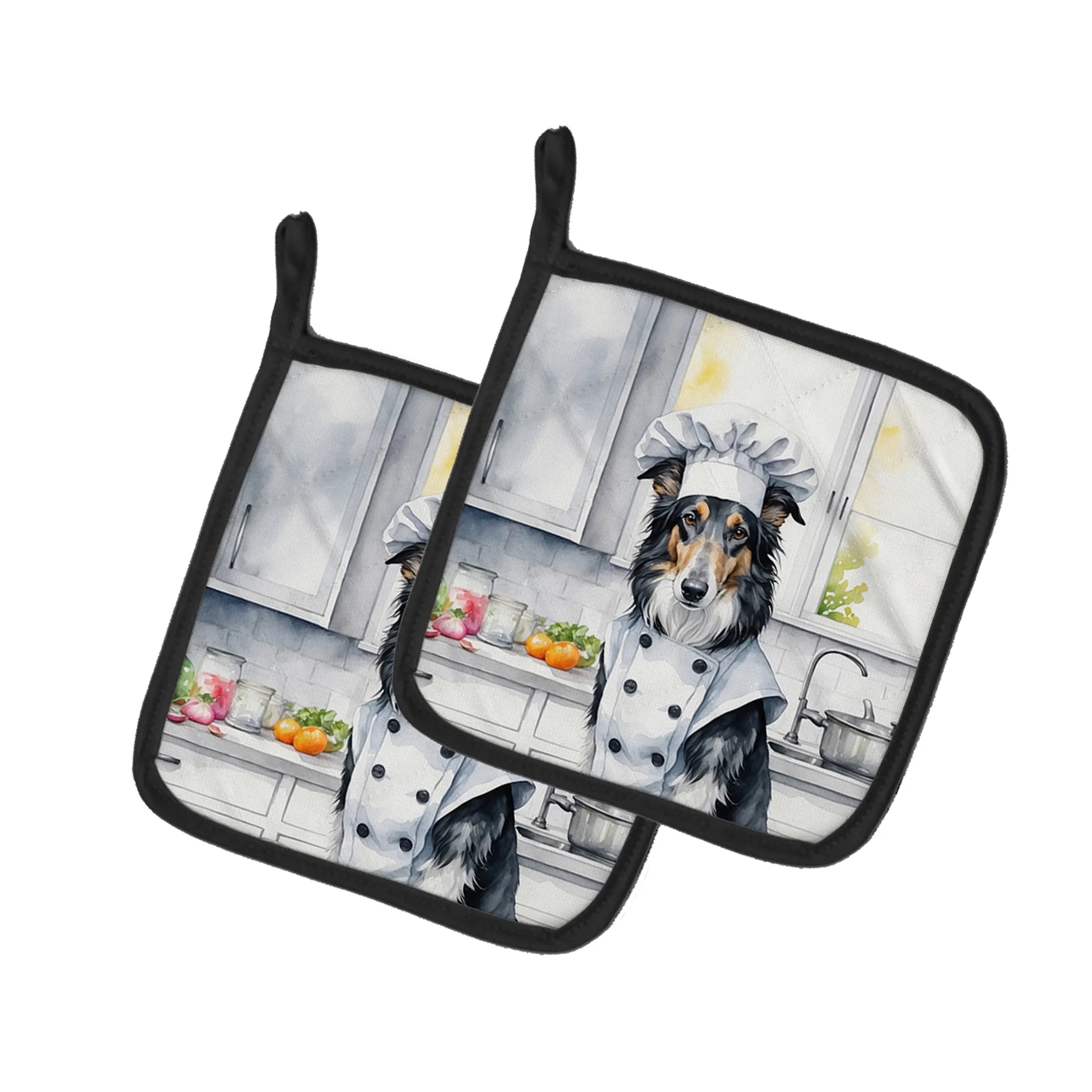 The Dog Chef Pair of Pot Holders - Size: 7.5HX7.5W | Pack Of: 1 | Collection name: The dog chef