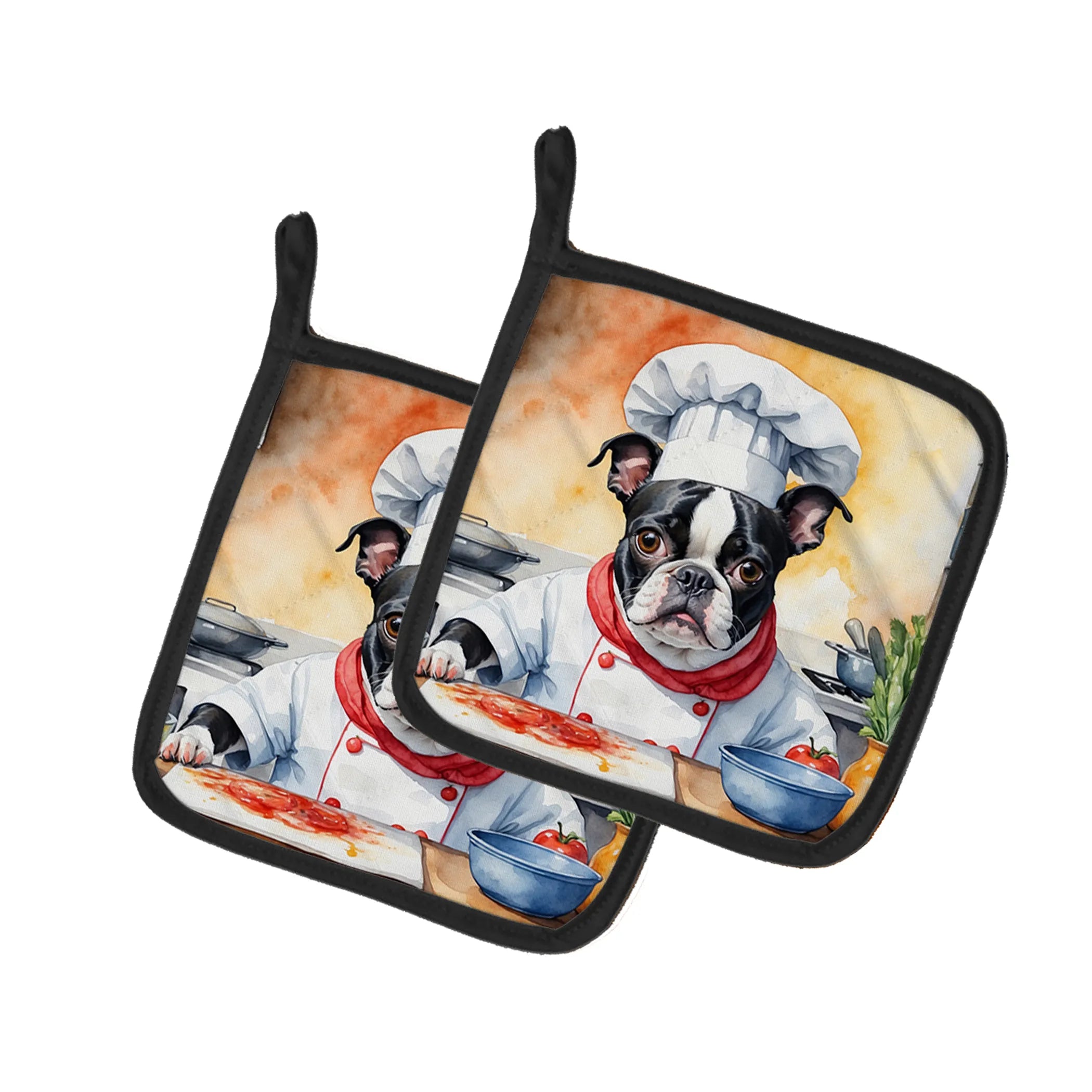 The Dog Chef Pair of Pot Holders - Size: 7.5HX7.5W | Pack Of: 1 | Collection name: The dog chef