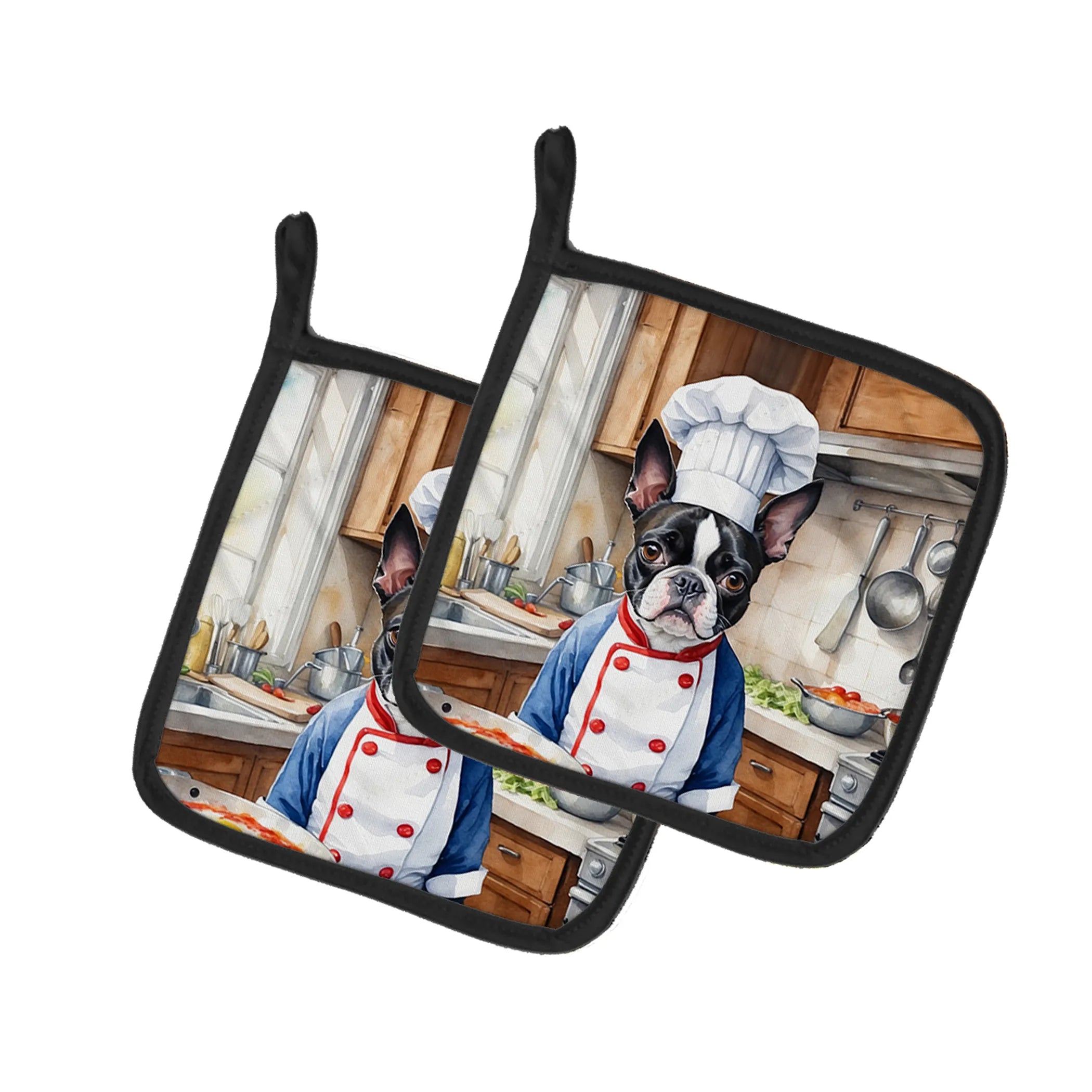 The Dog Chef Pair of Pot Holders - Size: 7.5HX7.5W | Pack Of: 1 | Collection name: The dog chef