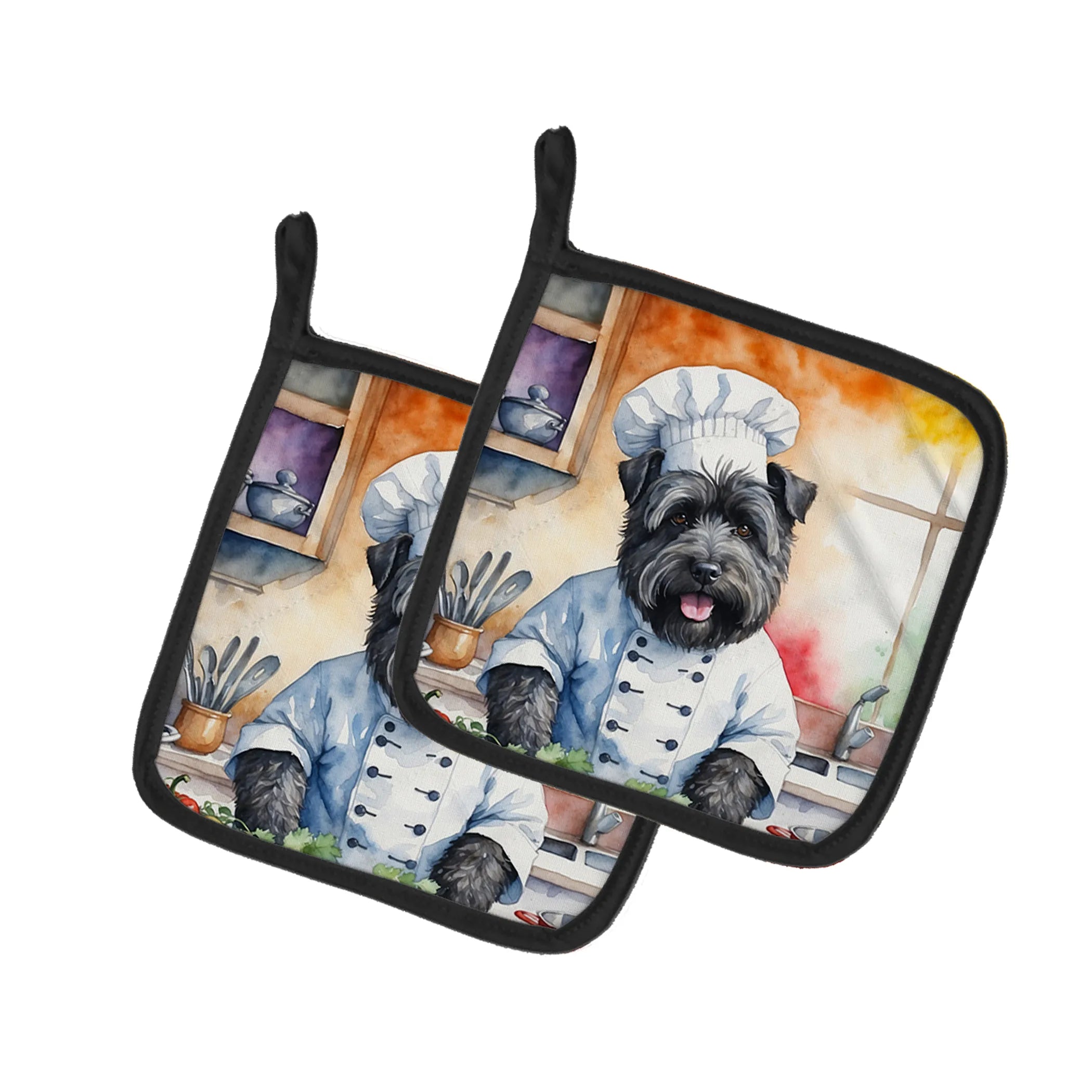 The Dog Chef Pair of Pot Holders - Size: 7.5HX7.5W | Pack Of: 1 | Collection name: The dog chef