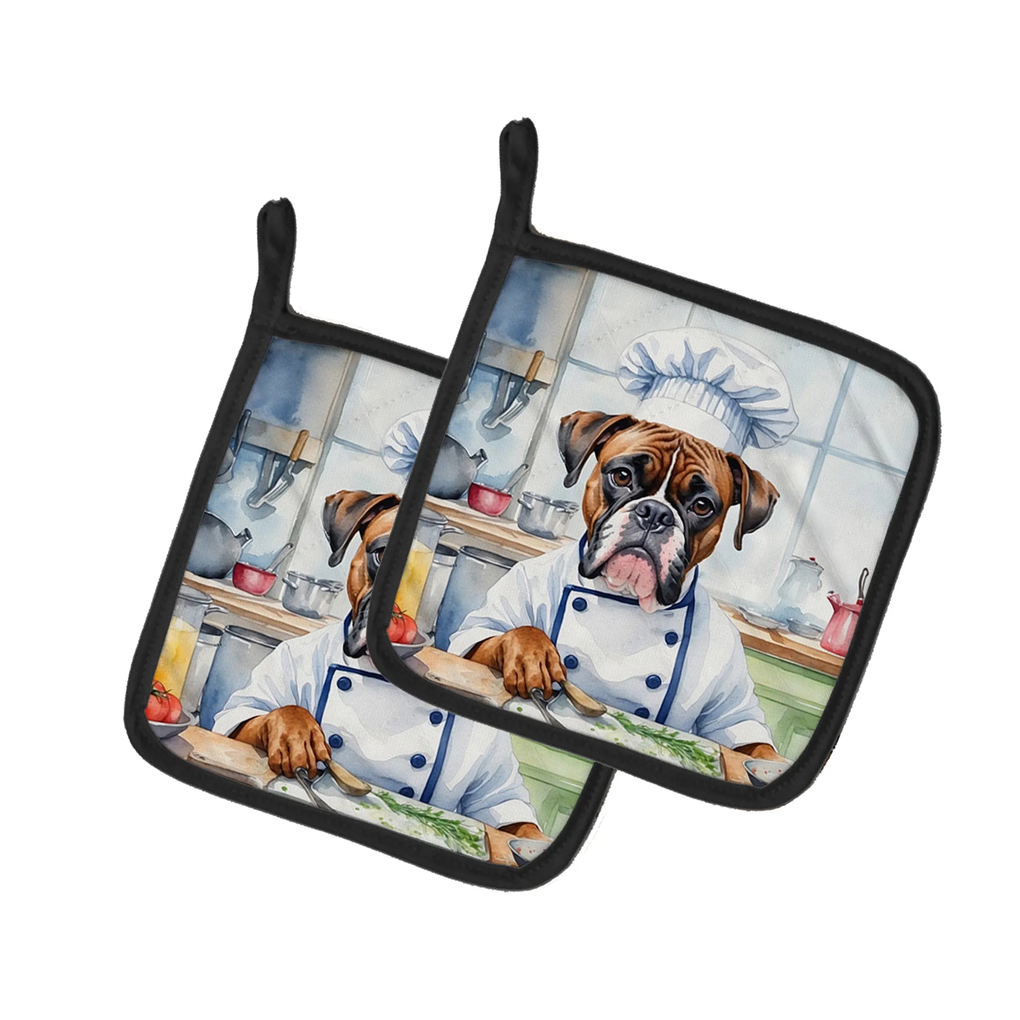 The Dog Chef Pair of Pot Holders - Size: 7.5HX7.5W | Pack Of: 1 | Collection name: The dog chef