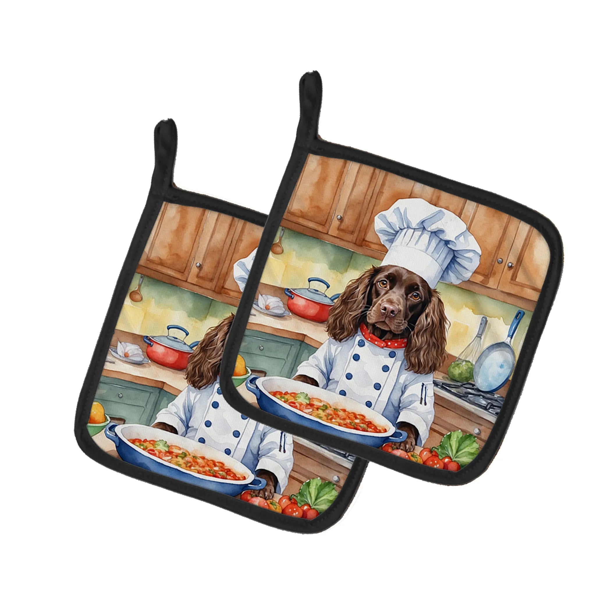 The Dog Chef Pair of Pot Holders - Size: 7.5HX7.5W | Pack Of: 1 | Collection name: The dog chef