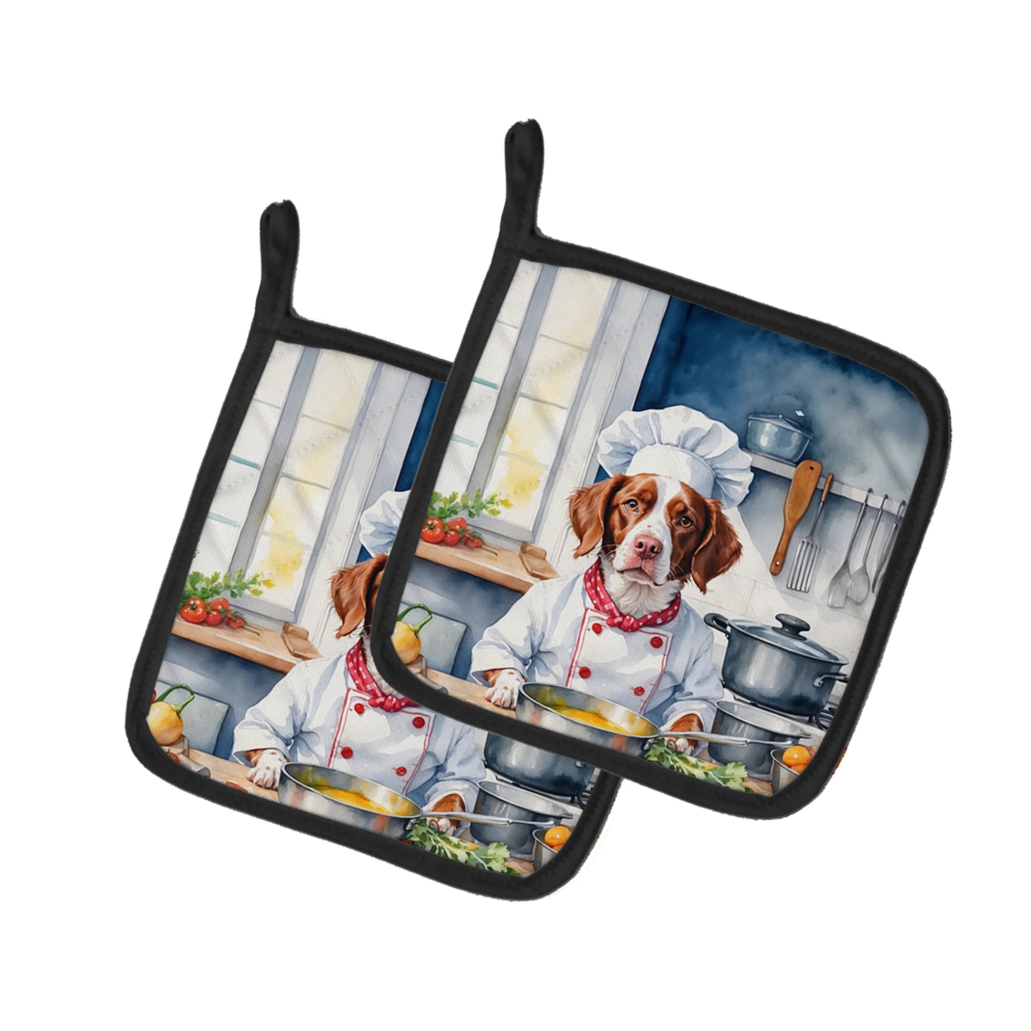 The Dog Chef Pair of Pot Holders - Size: 7.5HX7.5W | Pack Of: 1 | Collection name: The dog chef