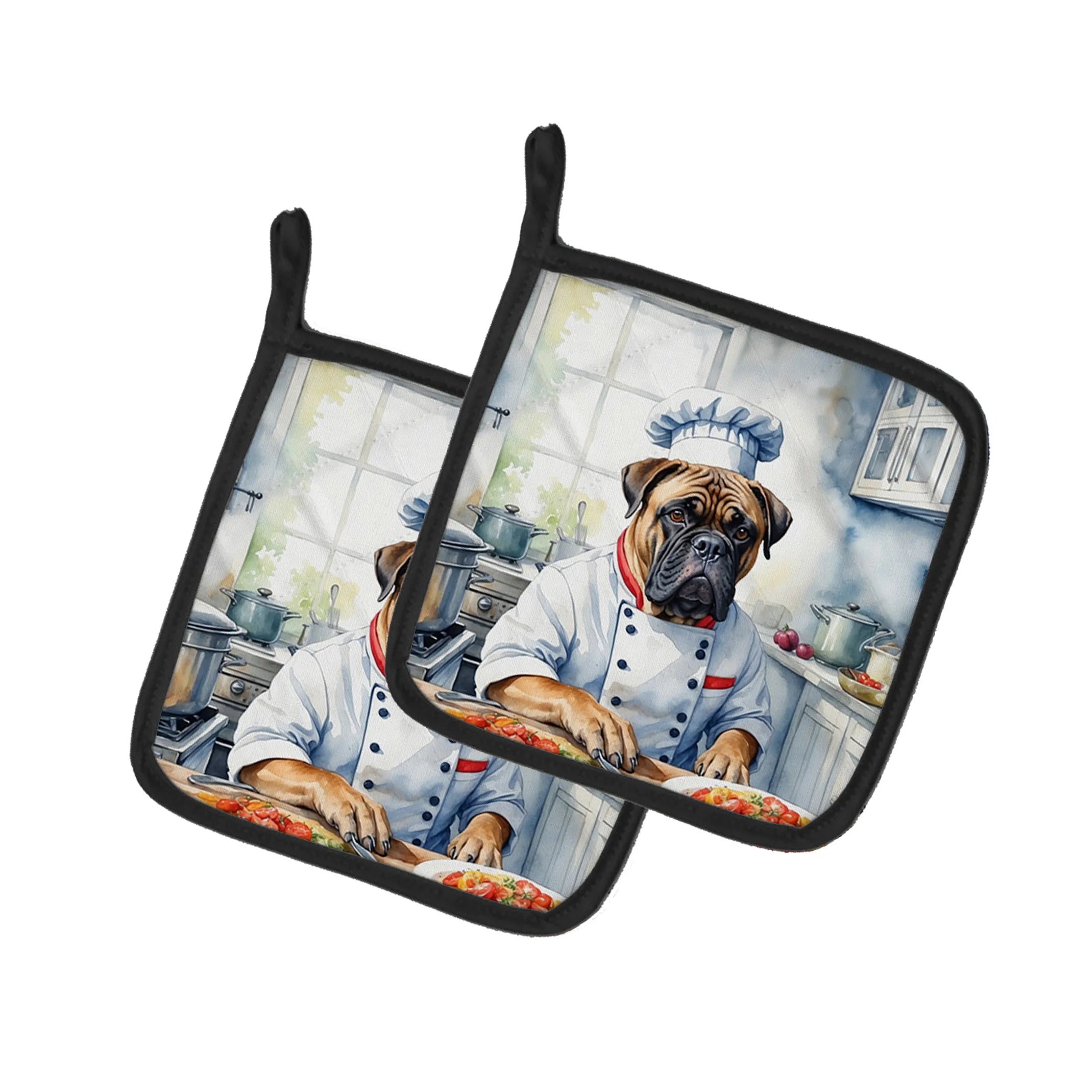 The Dog Chef Pair of Pot Holders - Size: 7.5HX7.5W | Pack Of: 1 | Collection name: The dog chef