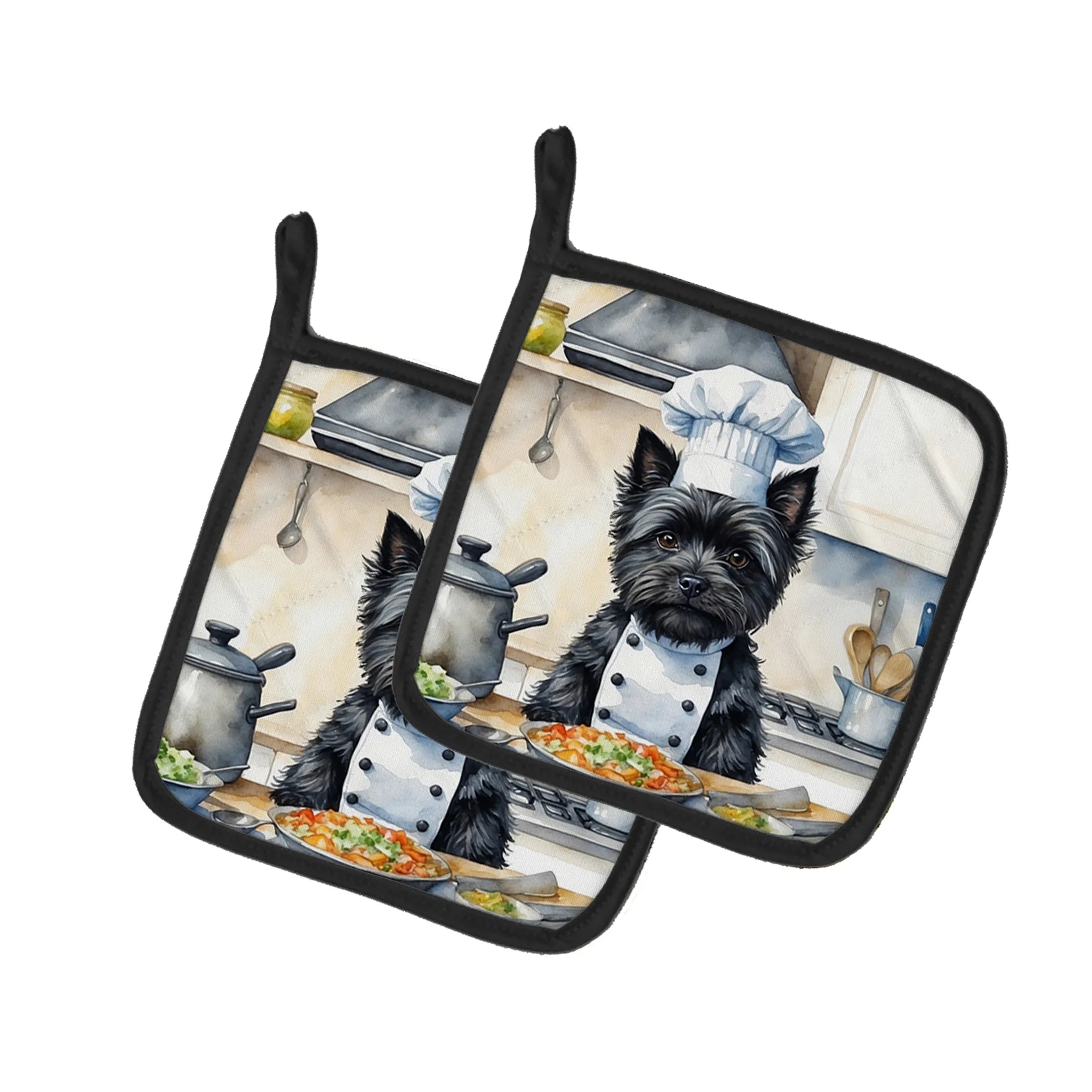 The Dog Chef Pair of Pot Holders - Size: 7.5HX7.5W | Pack Of: 1 | Collection name: The dog chef
