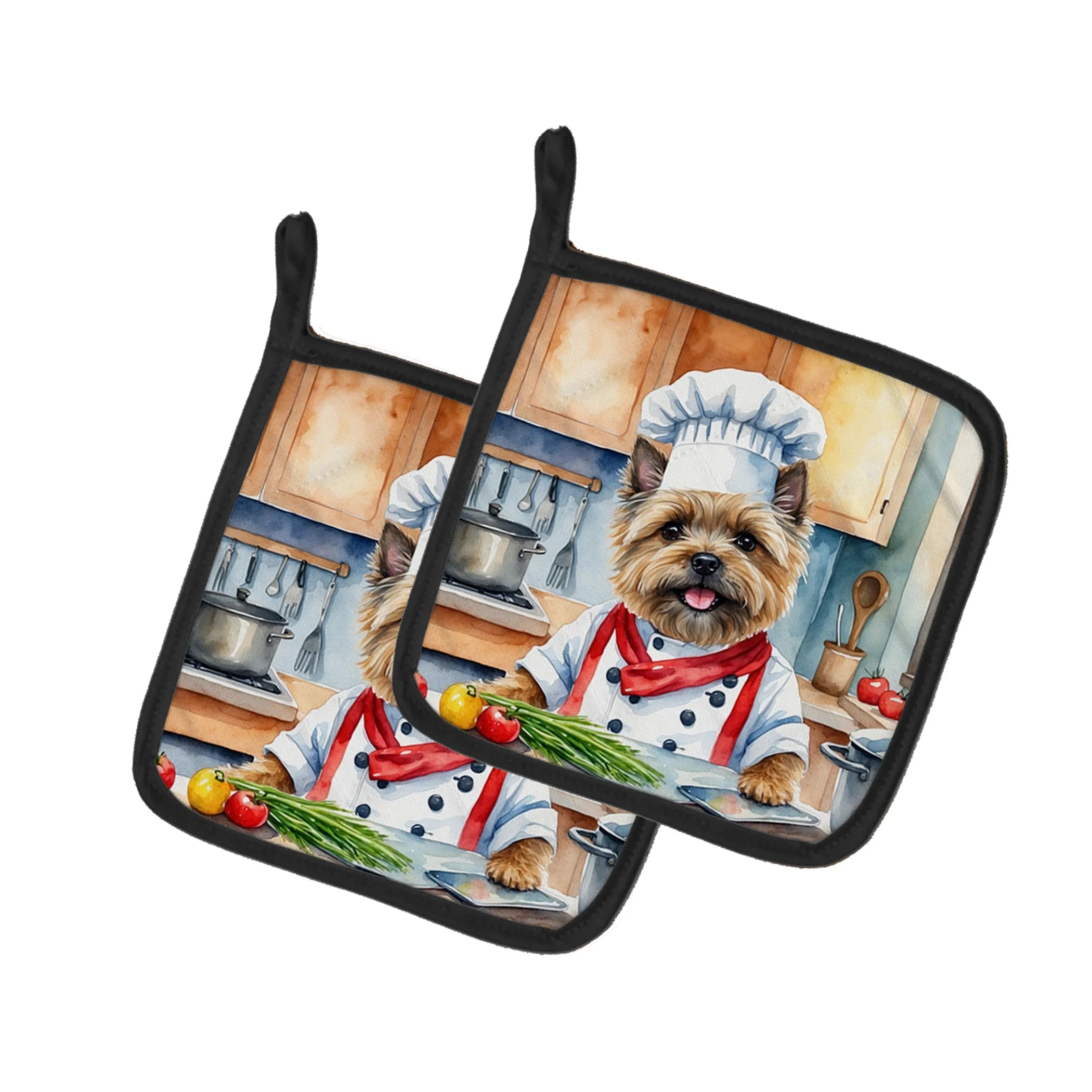 The Dog Chef Pair of Pot Holders - Size: 7.5HX7.5W | Pack Of: 1 | Collection name: The dog chef