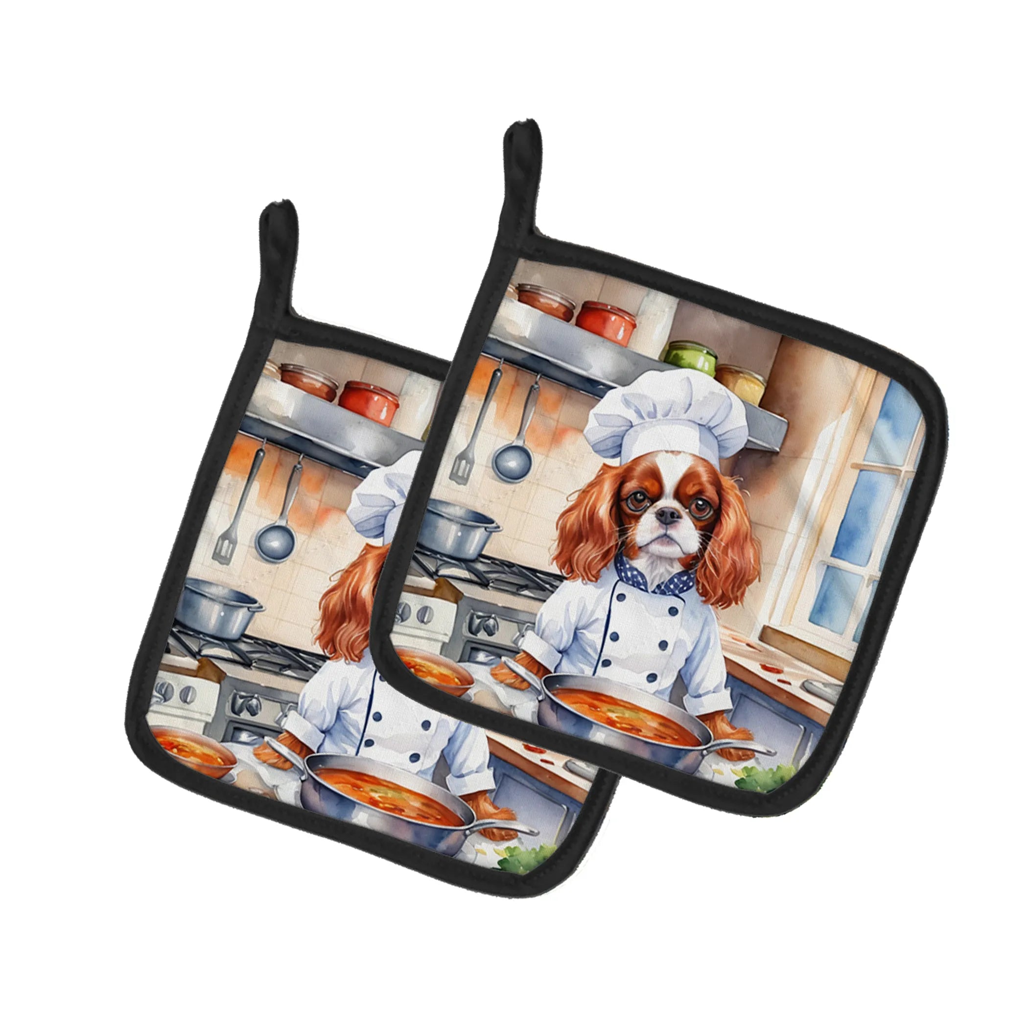 The Dog Chef Pair of Pot Holders - Size: 7.5HX7.5W | Pack Of: 1 | Collection name: The dog chef