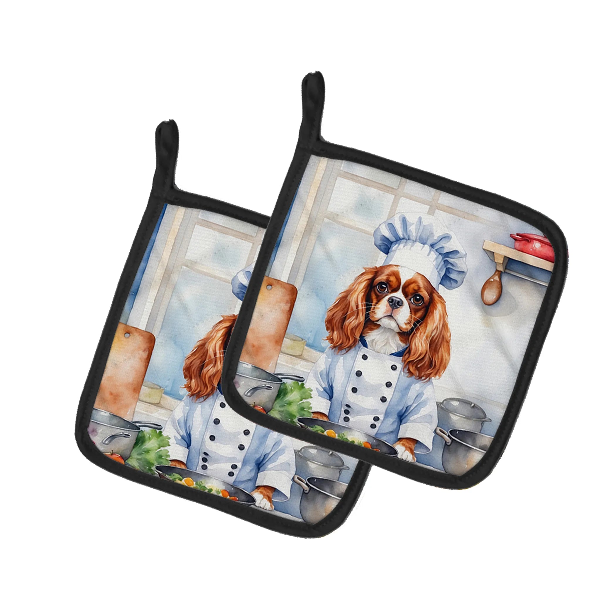 The Dog Chef Pair of Pot Holders - Size: 7.5HX7.5W | Pack Of: 1 | Collection name: The dog chef