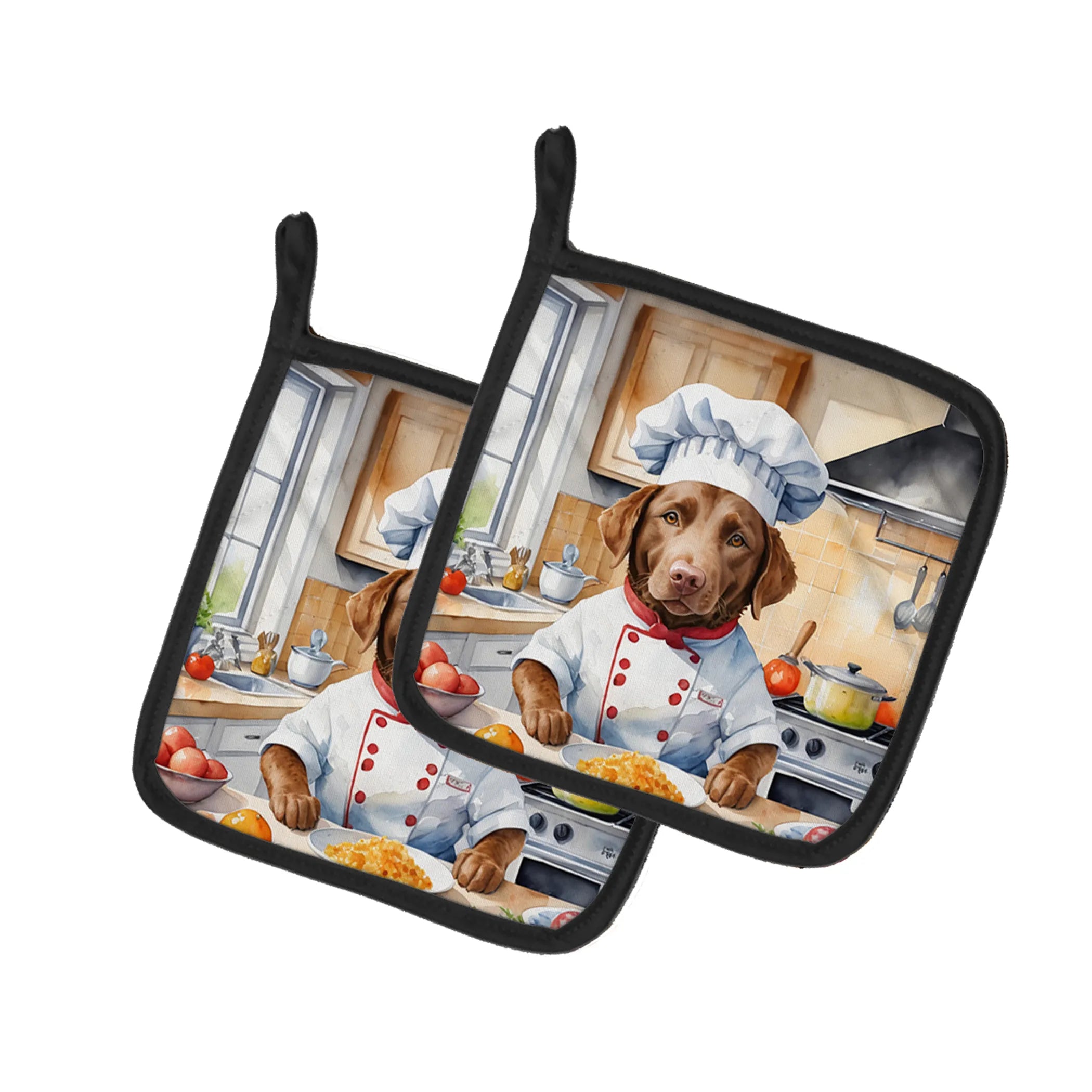 The Dog Chef Pair of Pot Holders - Size: 7.5HX7.5W | Pack Of: 1 | Collection name: The dog chef