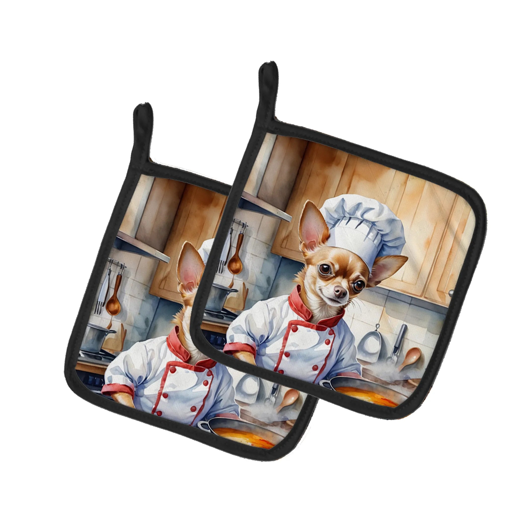 The Dog Chef Pair of Pot Holders - Size: 7.5HX7.5W | Pack Of: 1 | Collection name: The dog chef