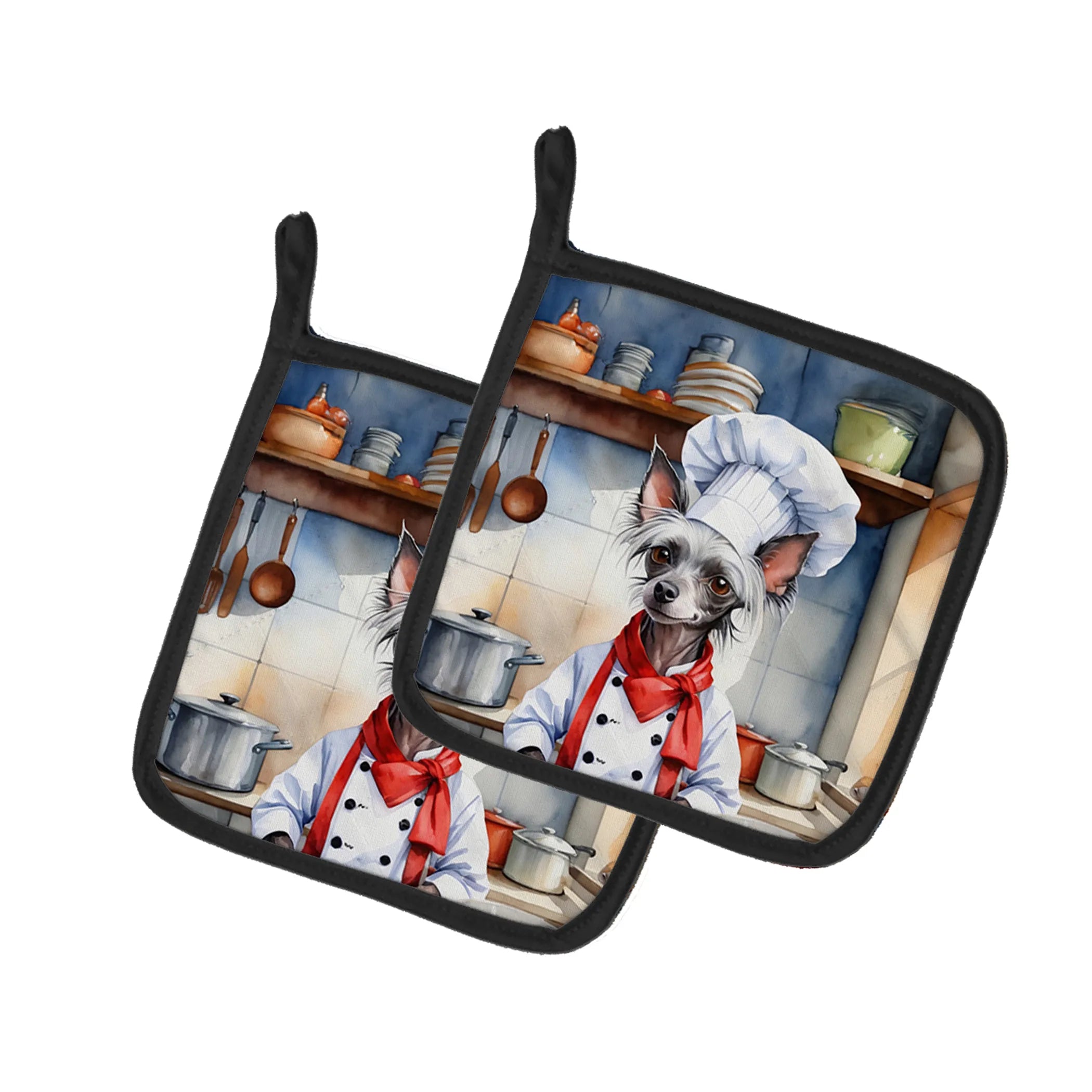 The Dog Chef Pair of Pot Holders - Size: 7.5HX7.5W | Pack Of: 1 | Collection name: The dog chef