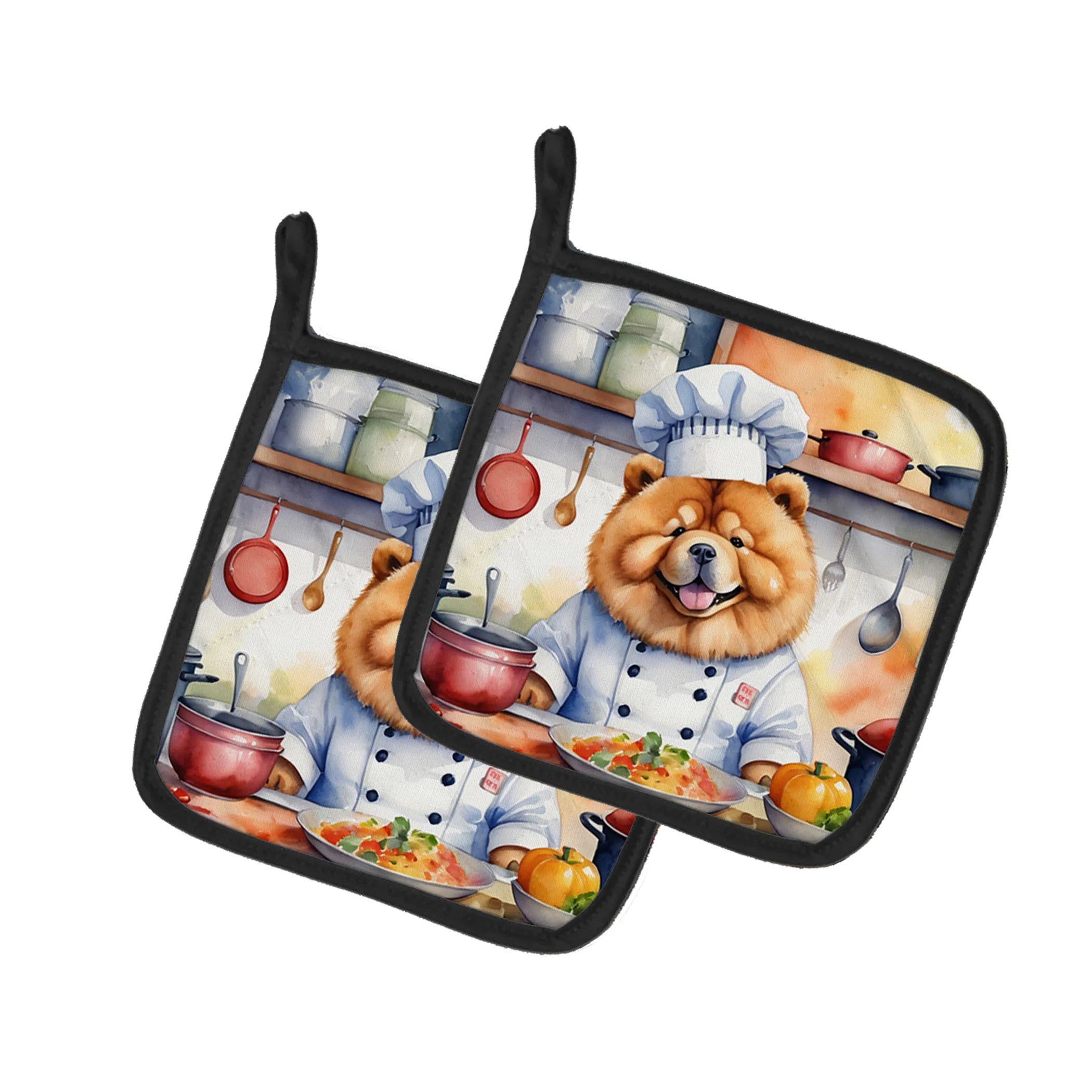 The Dog Chef Pair of Pot Holders - Size: 7.5HX7.5W | Pack Of: 1 | Collection name: The dog chef