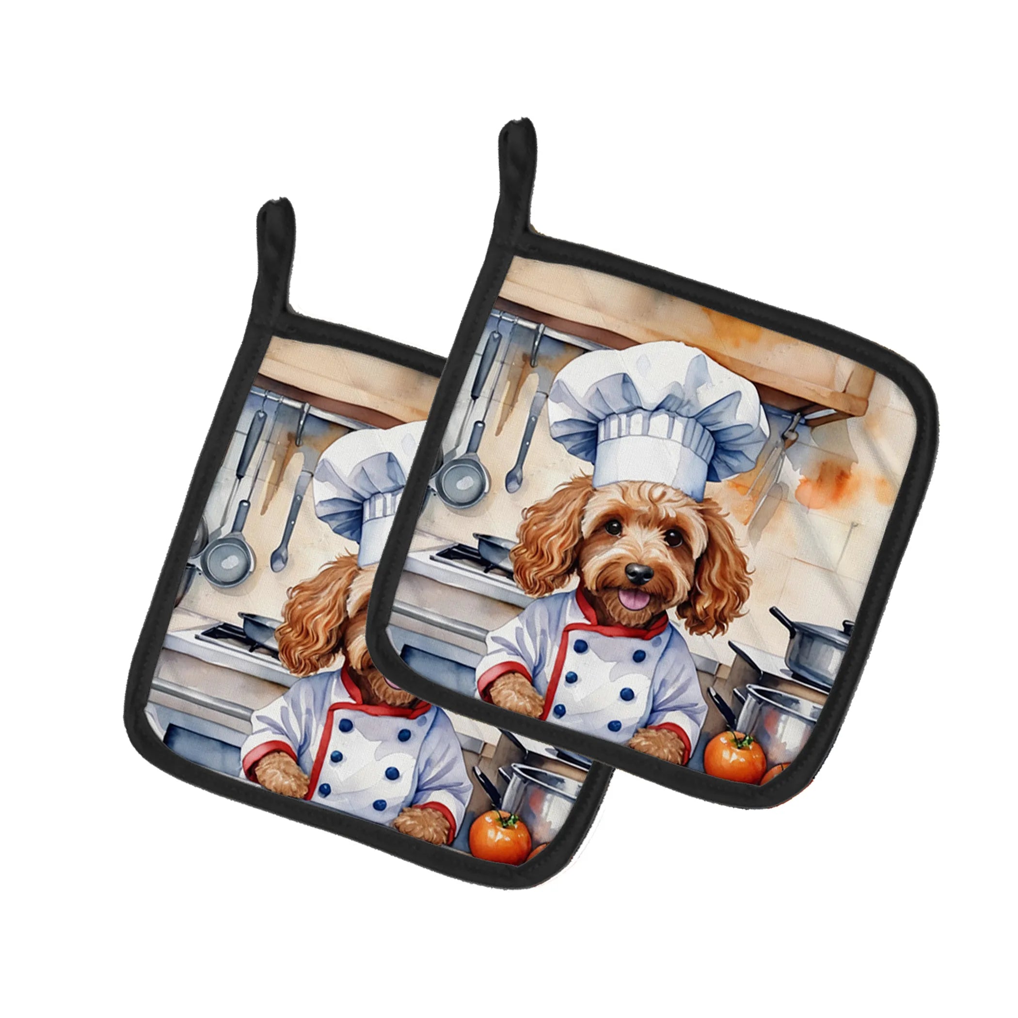 The Dog Chef Pair of Pot Holders - Size: 7.5HX7.5W | Pack Of: 1 | Collection name: The dog chef