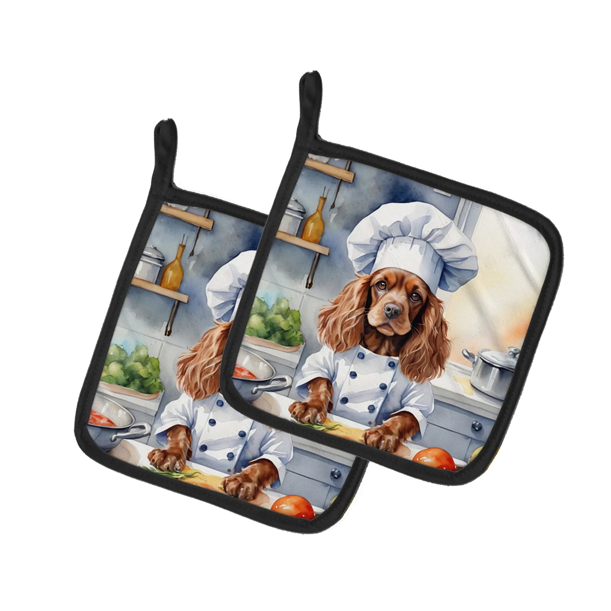 The Dog Chef Pair of Pot Holders - Size: 7.5HX7.5W | Pack Of: 1 | Collection name: The dog chef