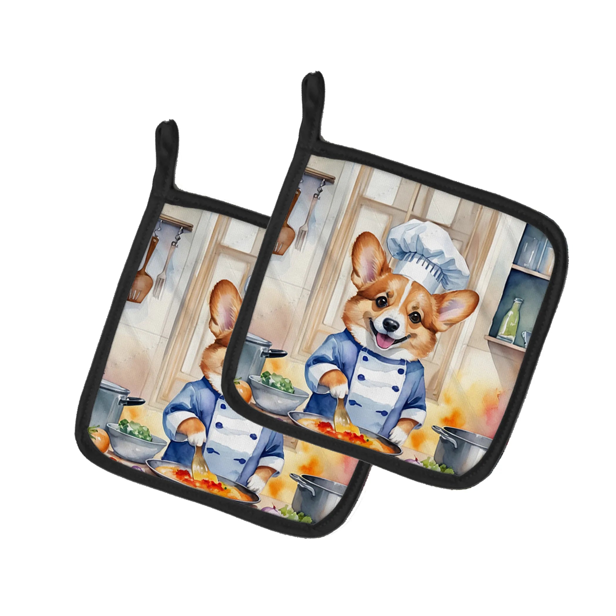 The Dog Chef Pair of Pot Holders - Size: 7.5HX7.5W | Pack Of: 1 | Collection name: The dog chef