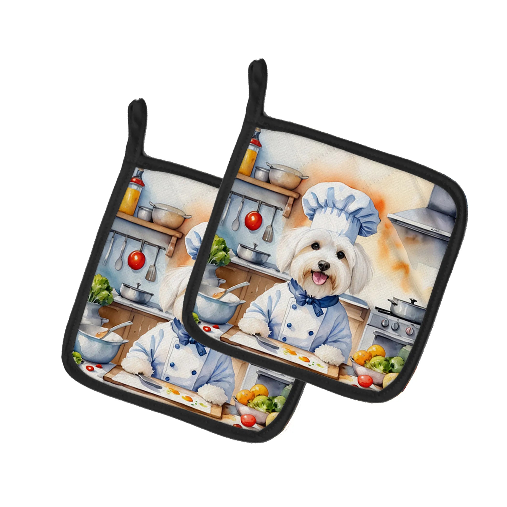 The Dog Chef Pair of Pot Holders - Size: 7.5HX7.5W | Pack Of: 1 | Collection name: The dog chef