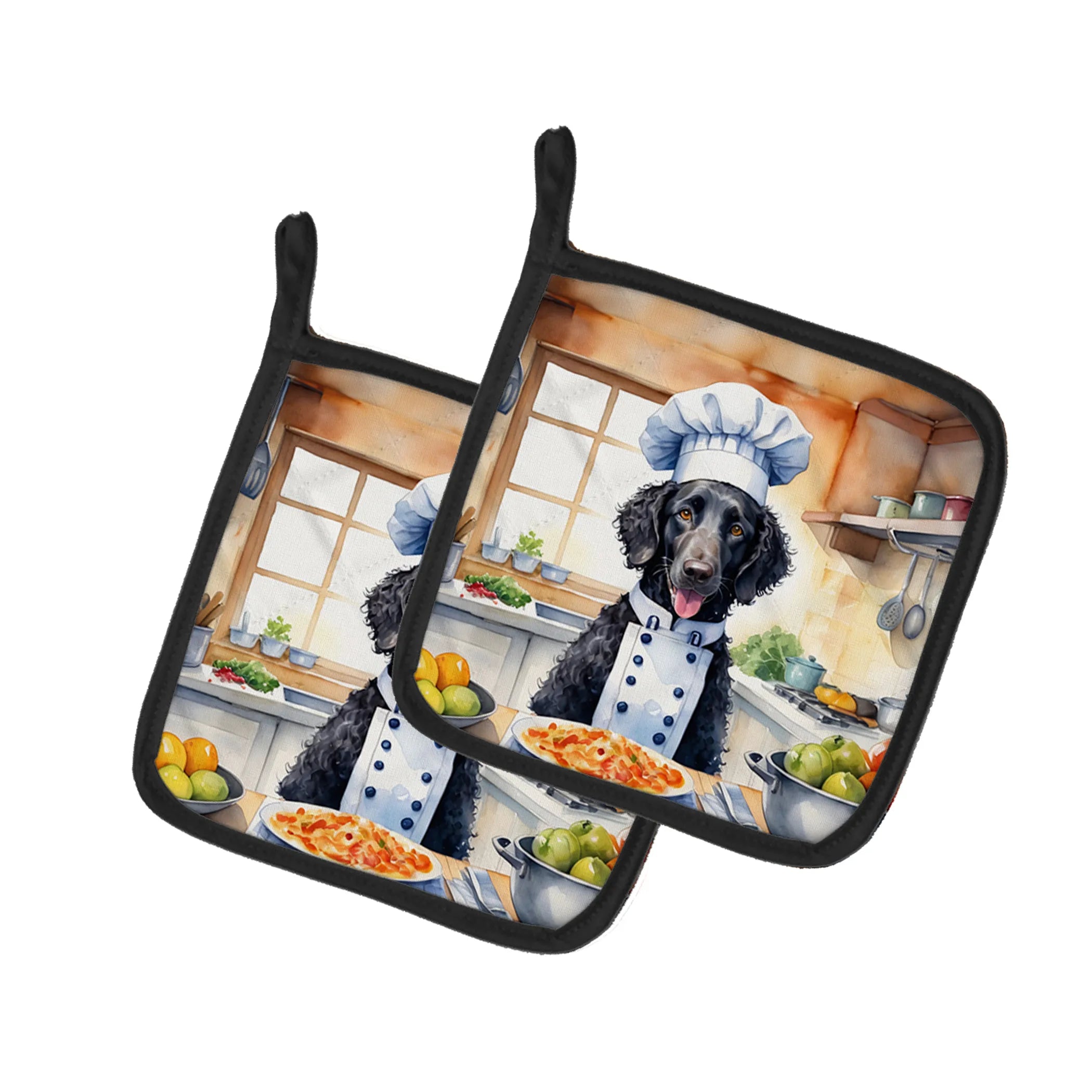 The Dog Chef Pair of Pot Holders - Size: 7.5HX7.5W | Pack Of: 1 | Collection name: The dog chef