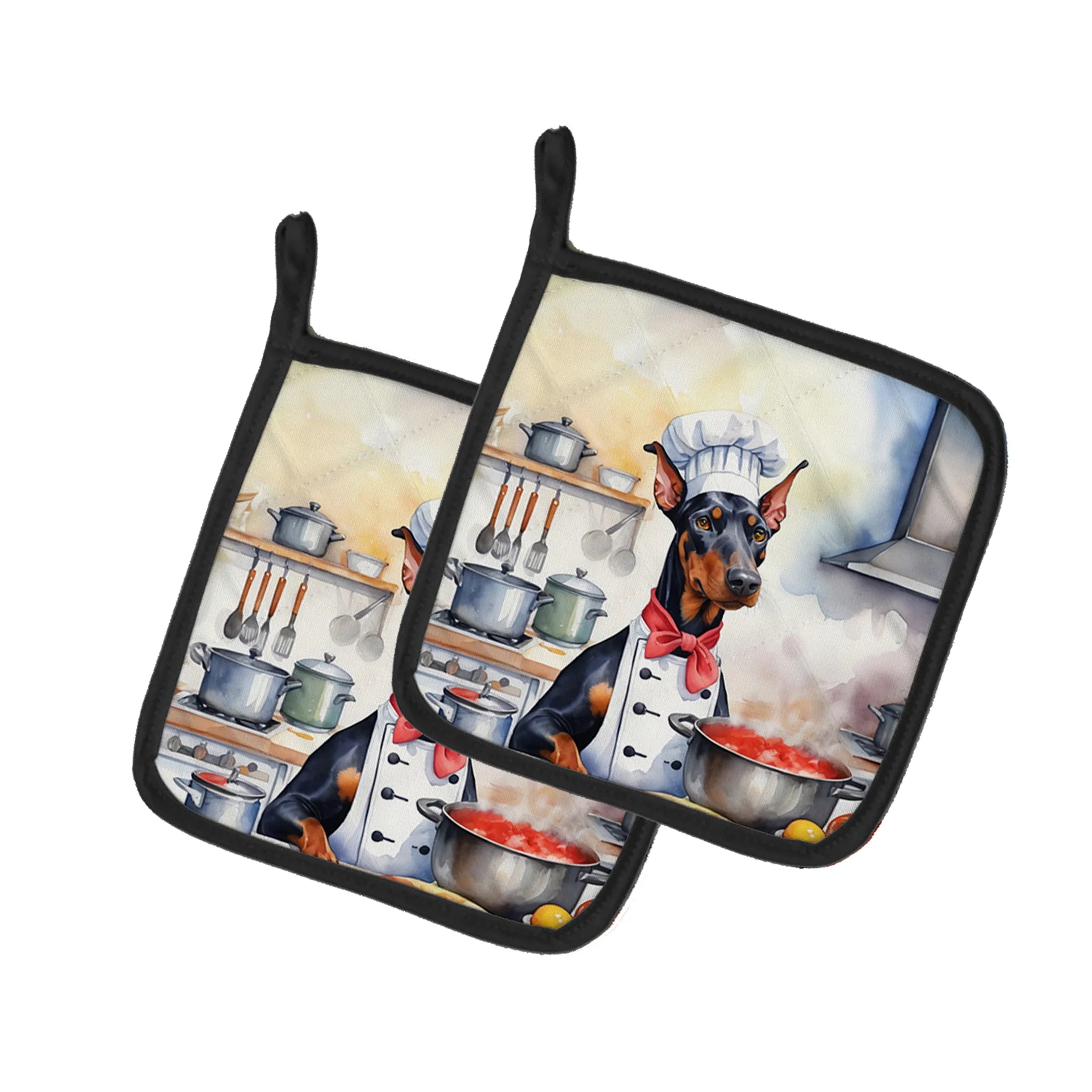 The Dog Chef Pair of Pot Holders - Size: 7.5HX7.5W | Pack Of: 1 | Collection name: The dog chef