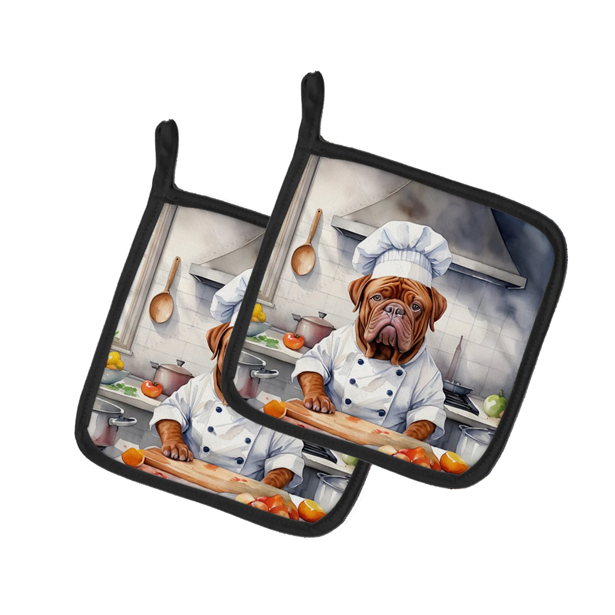 The Dog Chef Pair of Pot Holders - Size: 7.5HX7.5W | Pack Of: 1 | Collection name: The dog chef