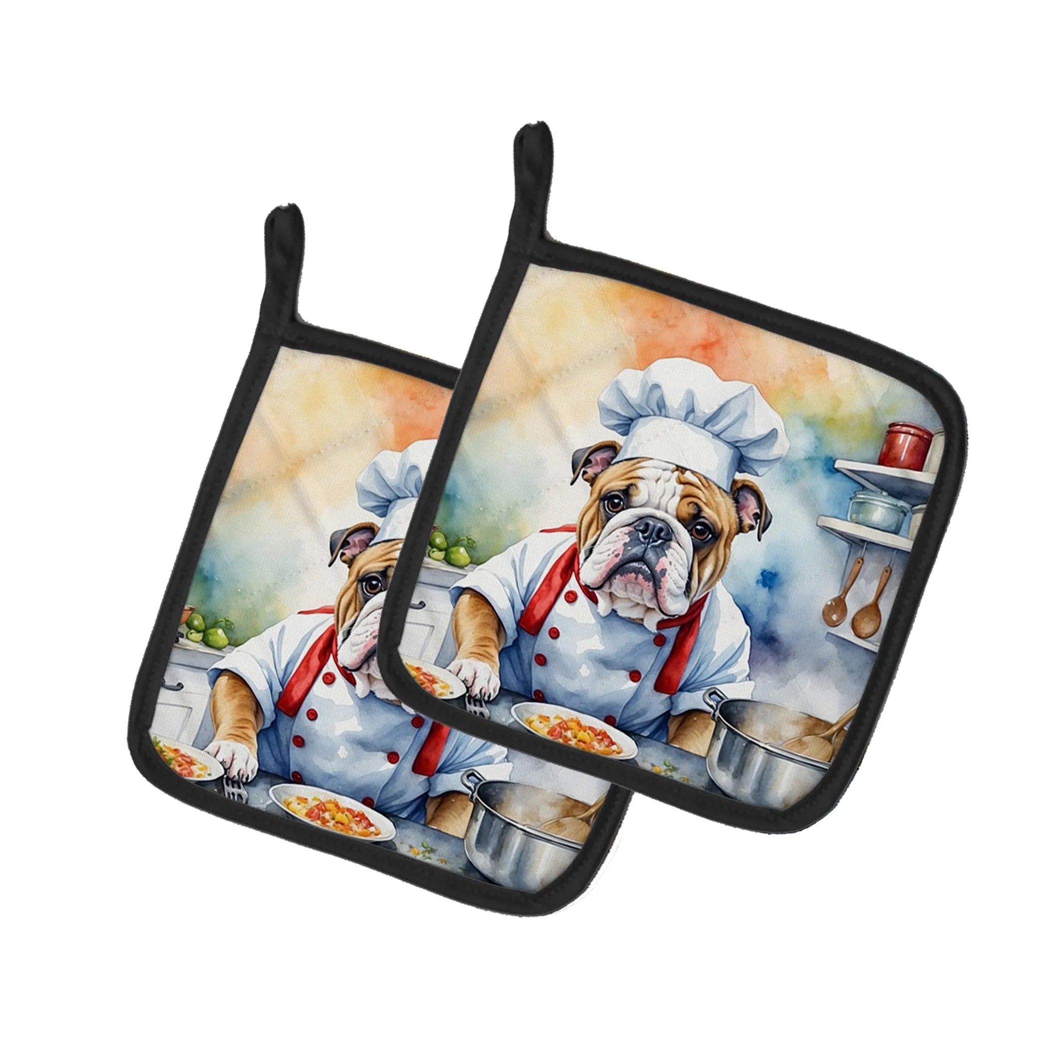 The Dog Chef Pair of Pot Holders - Size: 7.5HX7.5W | Pack Of: 1 | Collection name: The dog chef