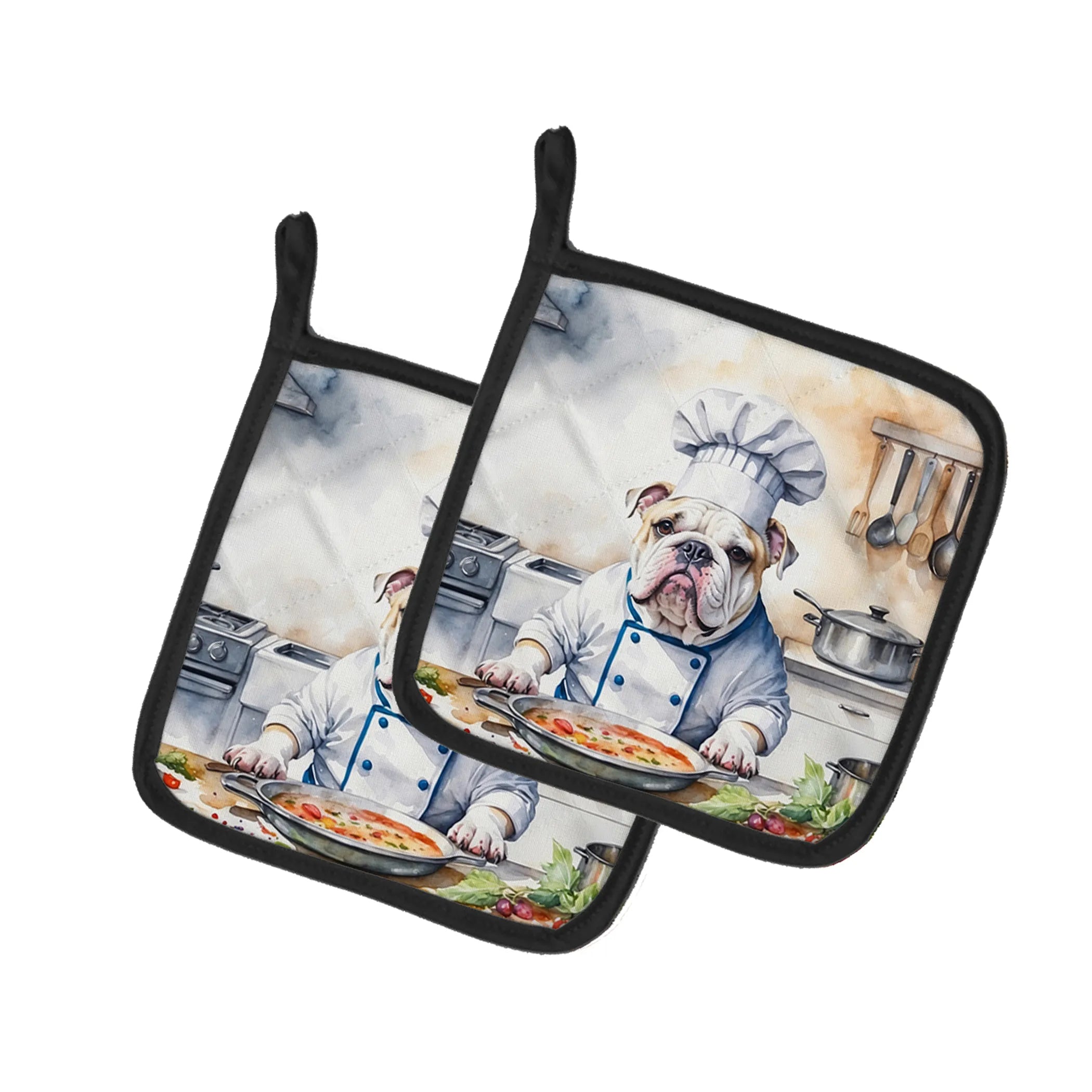 The Dog Chef Pair of Pot Holders - Size: 7.5HX7.5W | Pack Of: 1 | Collection name: The dog chef