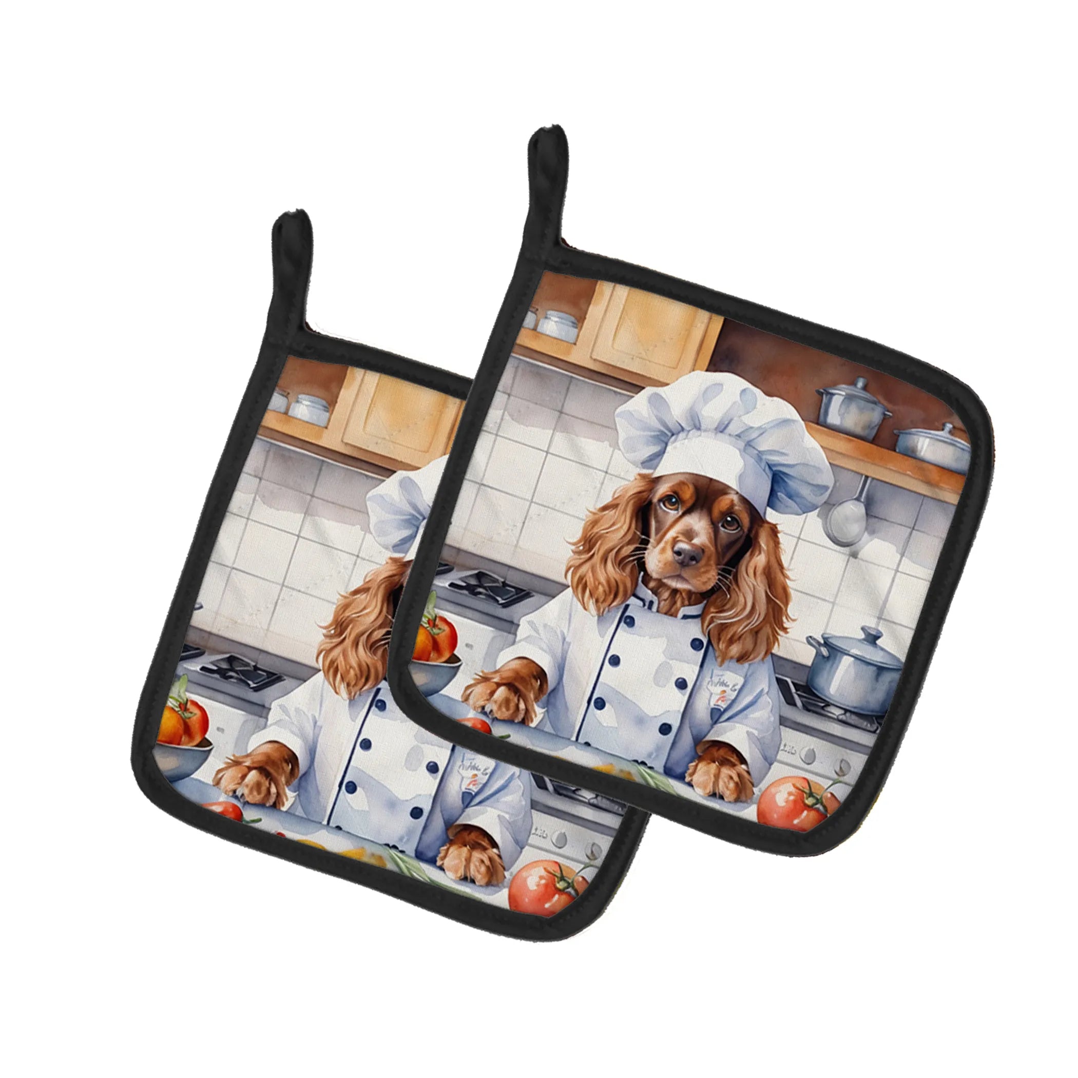 The Dog Chef Pair of Pot Holders - Size: 7.5HX7.5W | Pack Of: 1 | Collection name: The dog chef