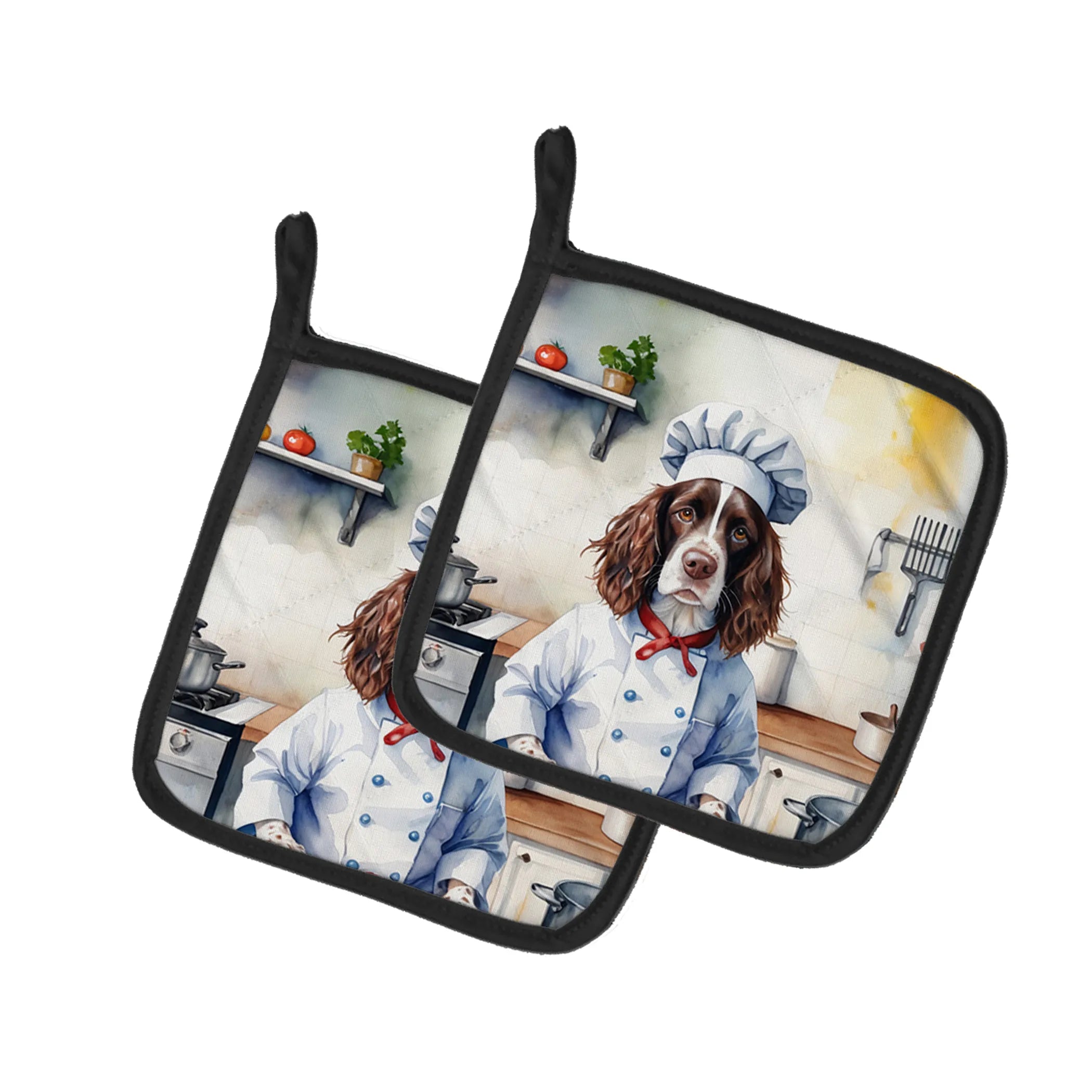 The Dog Chef Pair of Pot Holders - Size: 7.5HX7.5W | Pack Of: 1 | Collection name: The dog chef