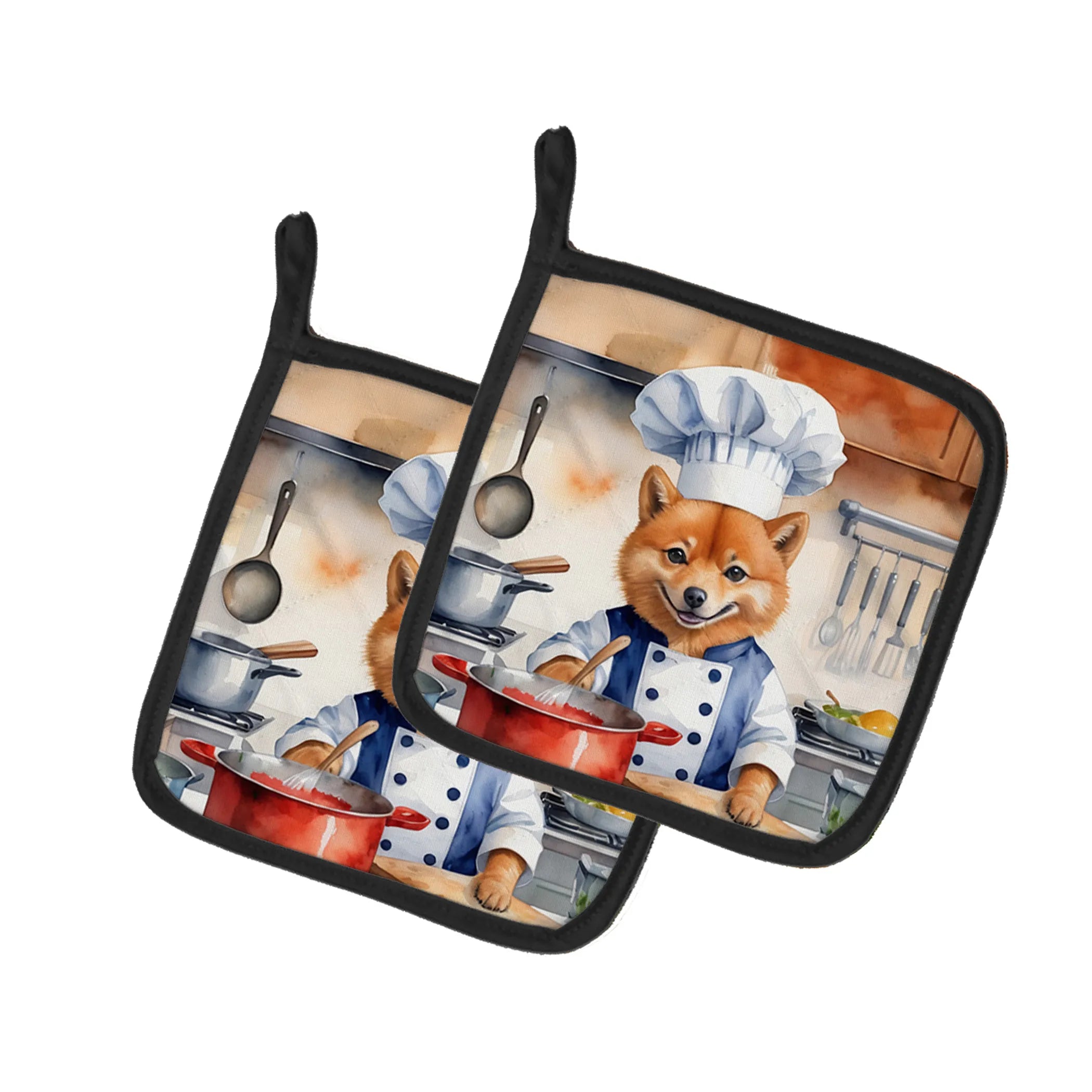 The Dog Chef Pair of Pot Holders - Size: 7.5HX7.5W | Pack Of: 1 | Collection name: The dog chef