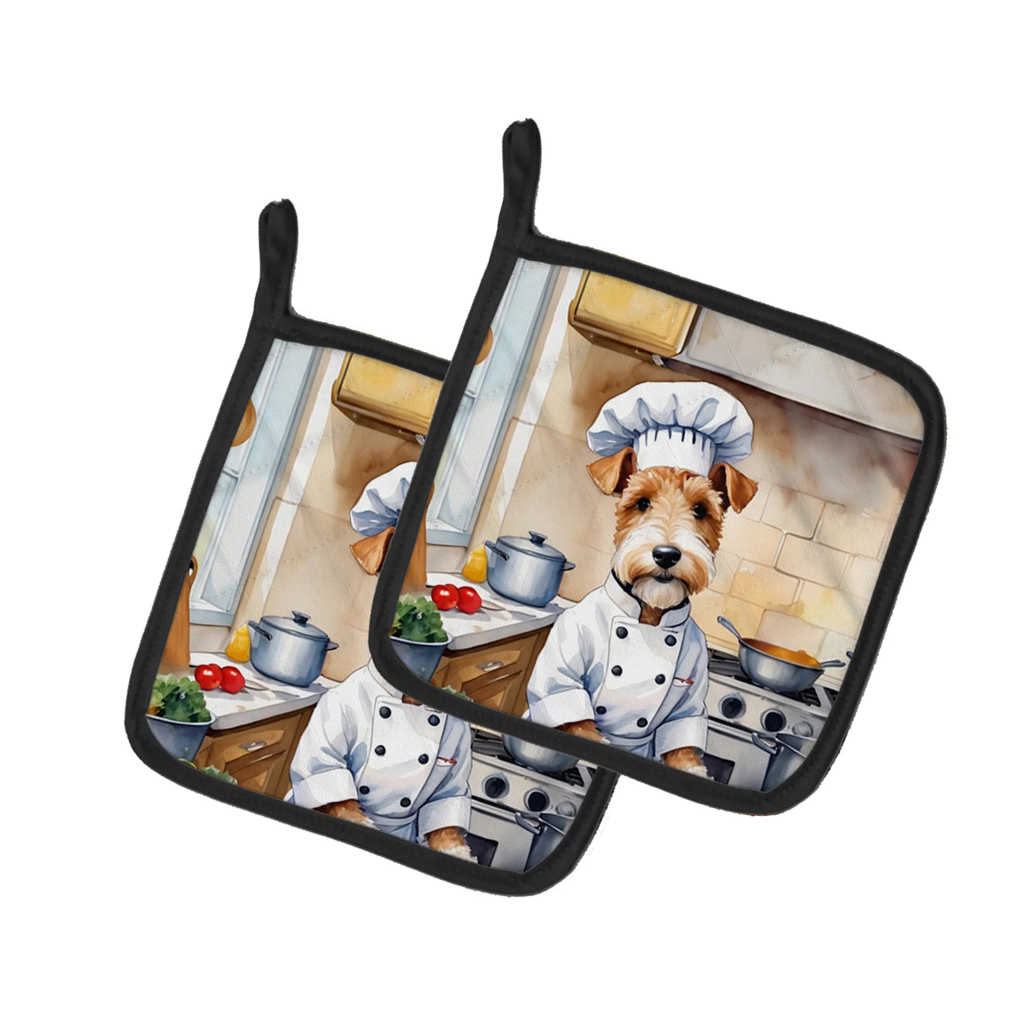 The Dog Chef Pair of Pot Holders - Size: 7.5HX7.5W | Pack Of: 1 | Collection name: The dog chef
