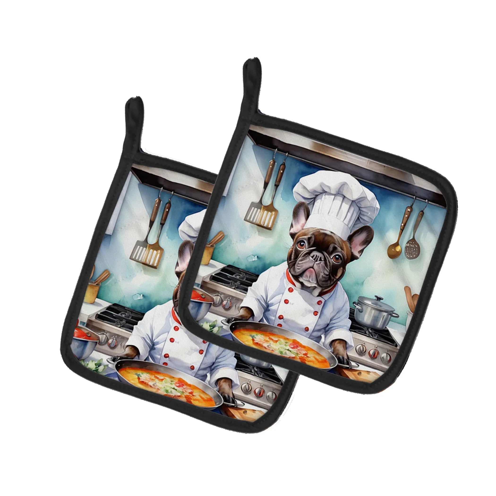 The Dog Chef Pair of Pot Holders - Size: 7.5HX7.5W | Pack Of: 1 | Collection name: The dog chef