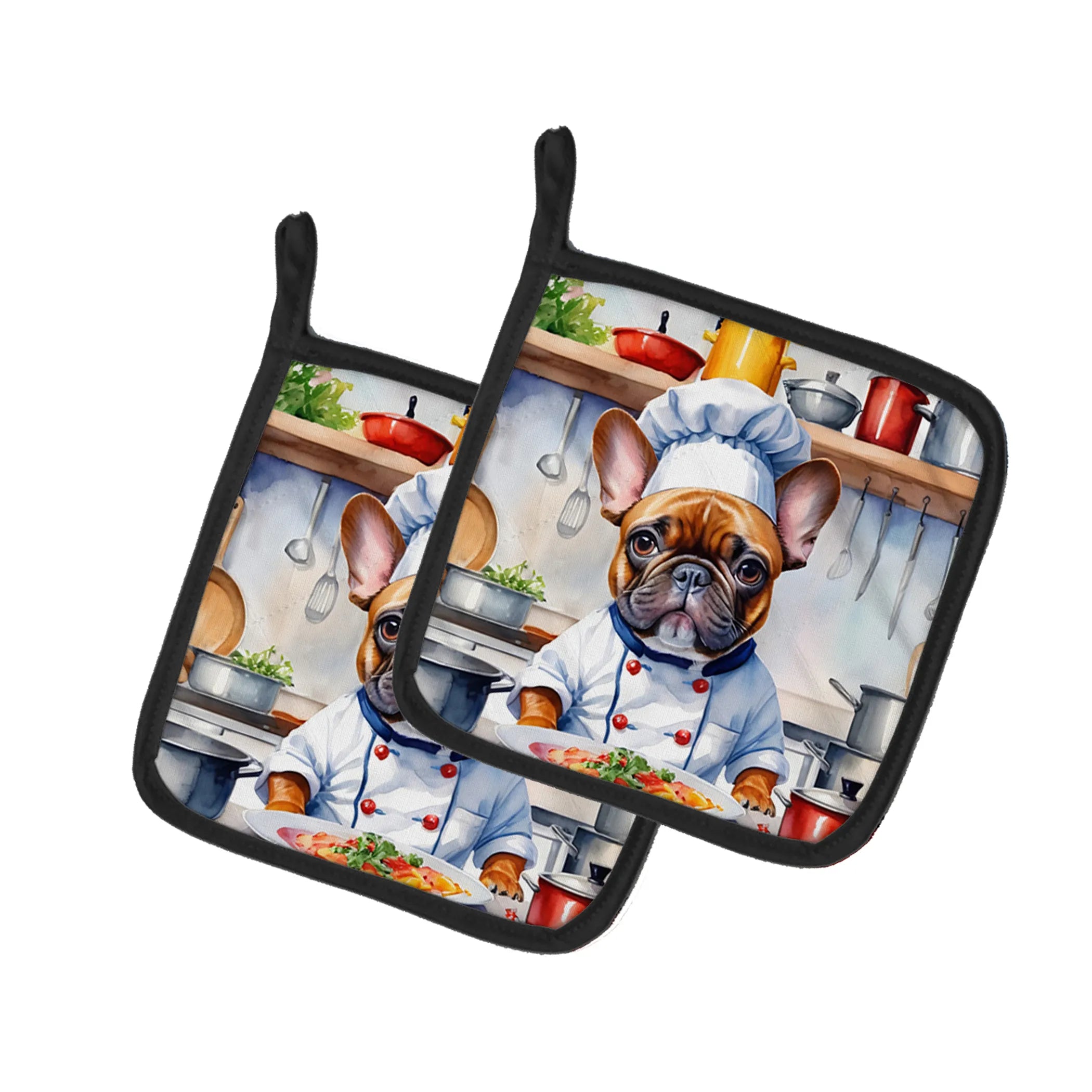 The Dog Chef Pair of Pot Holders - Size: 7.5HX7.5W | Pack Of: 1 | Collection name: The dog chef