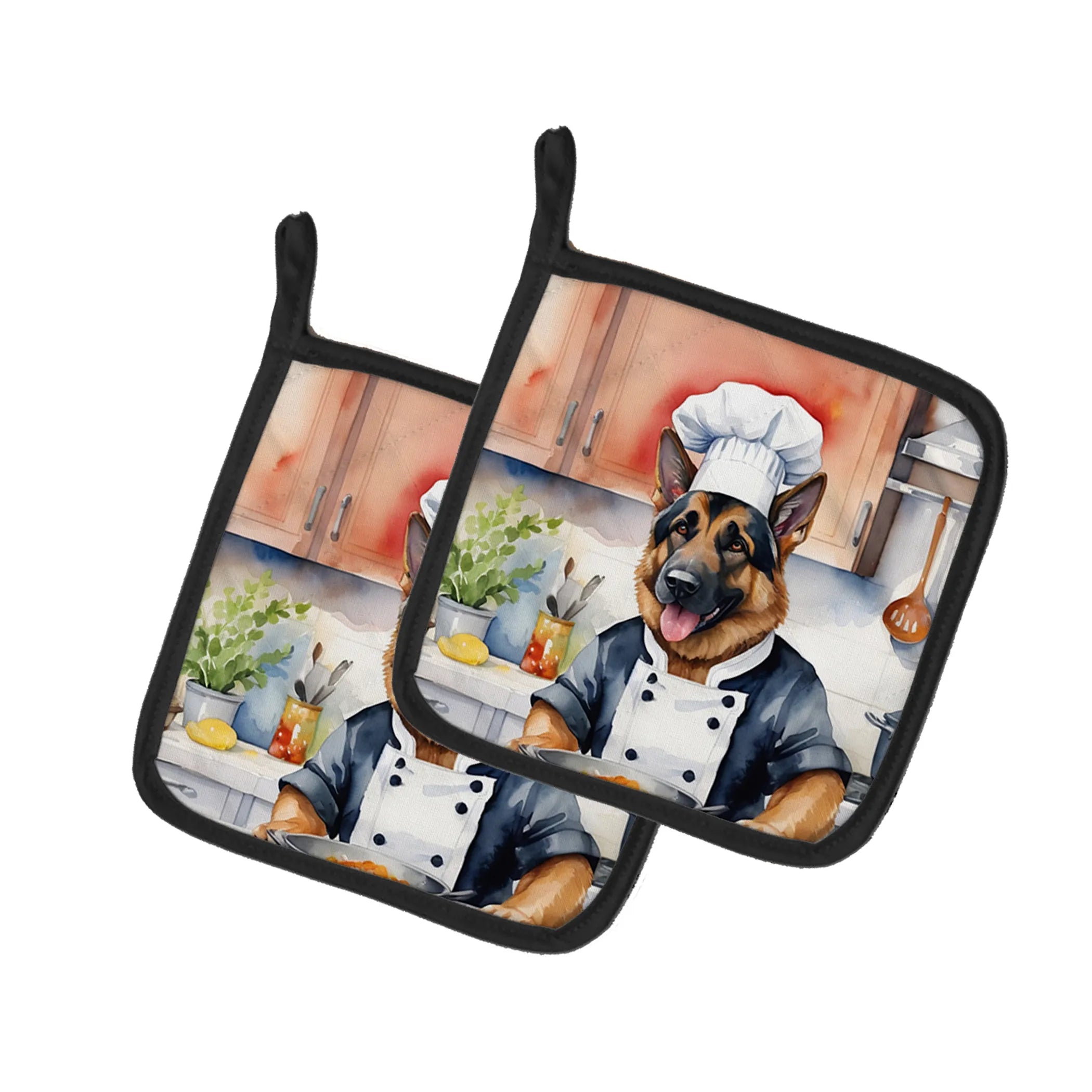 The Dog Chef Pair of Pot Holders - Size: 7.5HX7.5W | Pack Of: 1 | Collection name: The dog chef