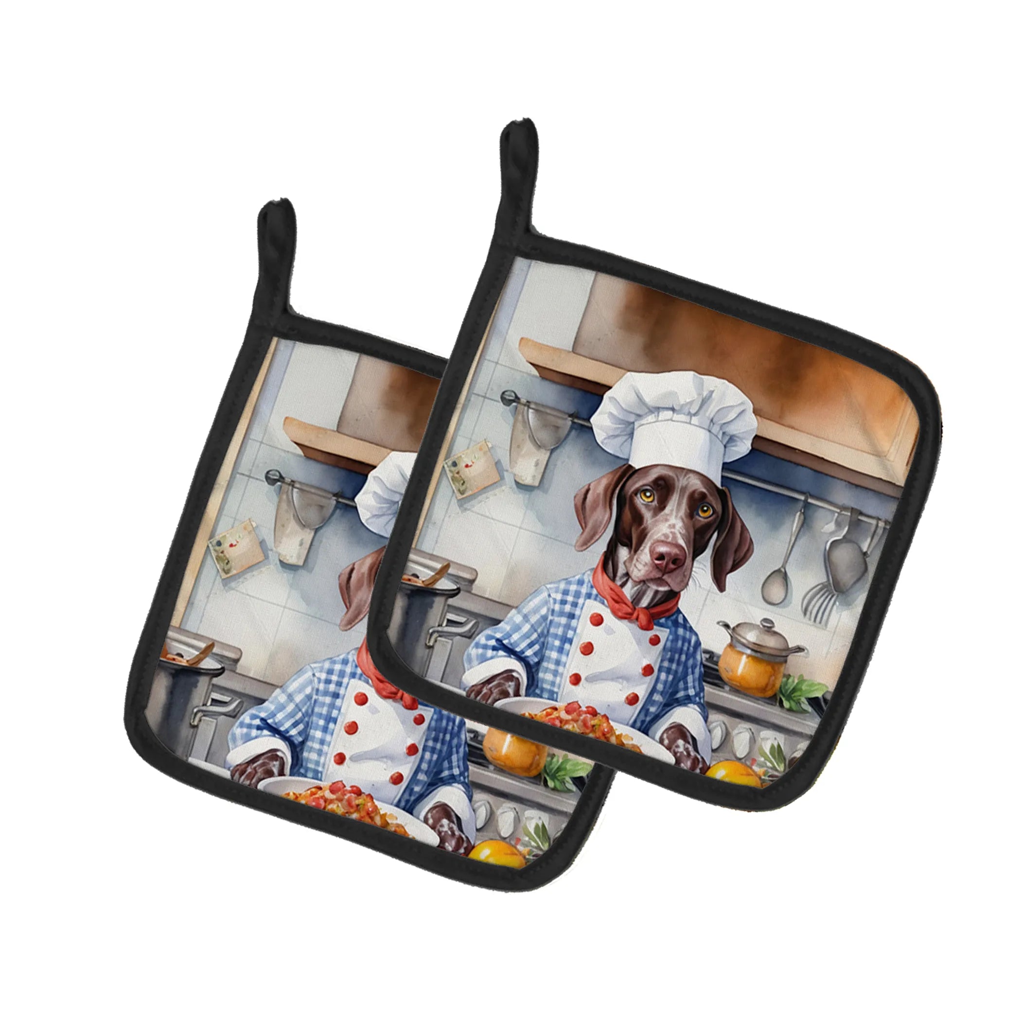 The Dog Chef Pair of Pot Holders - Size: 7.5HX7.5W | Pack Of: 1 | Collection name: The dog chef