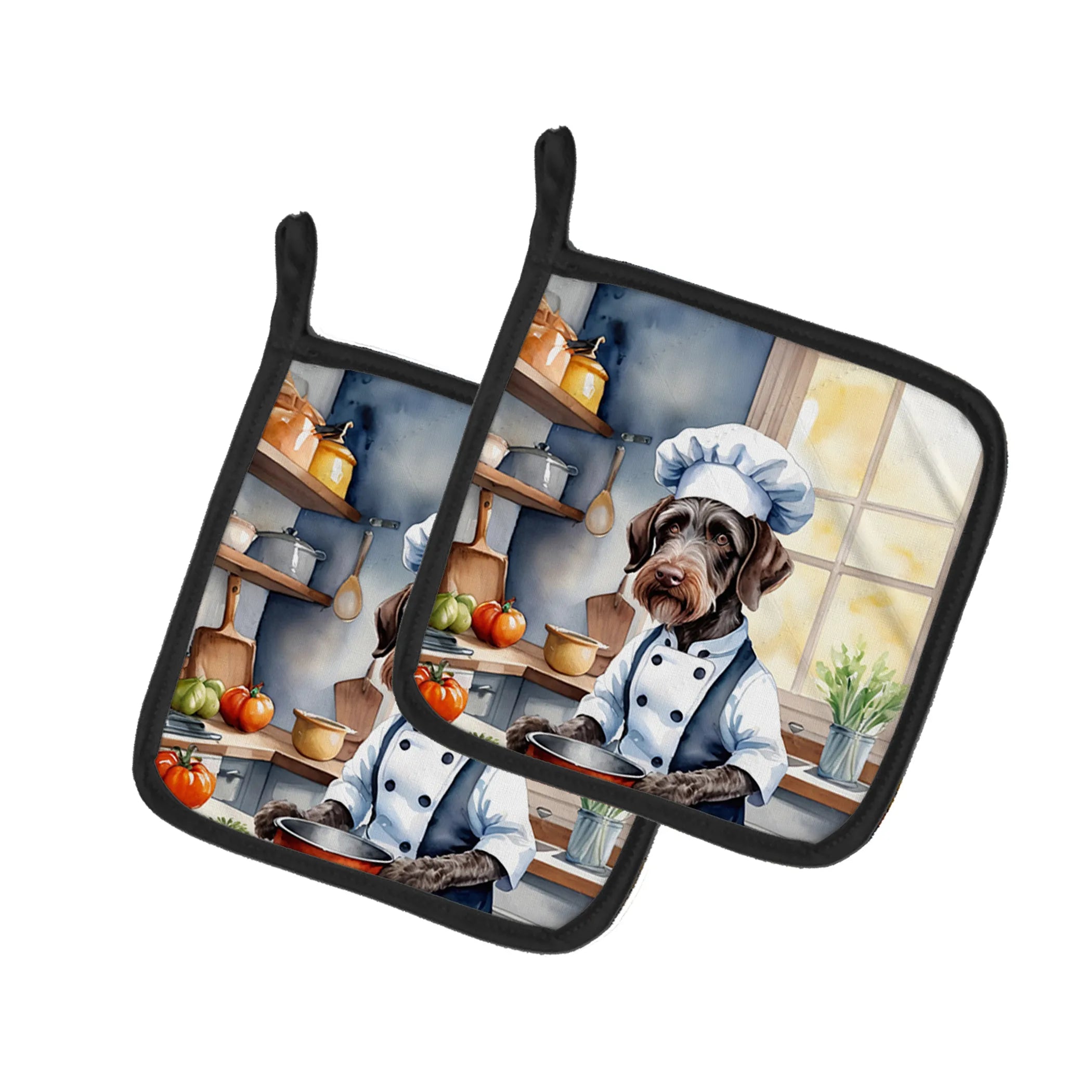 The Dog Chef Pair of Pot Holders - Size: 7.5HX7.5W | Pack Of: 1 | Collection name: The dog chef