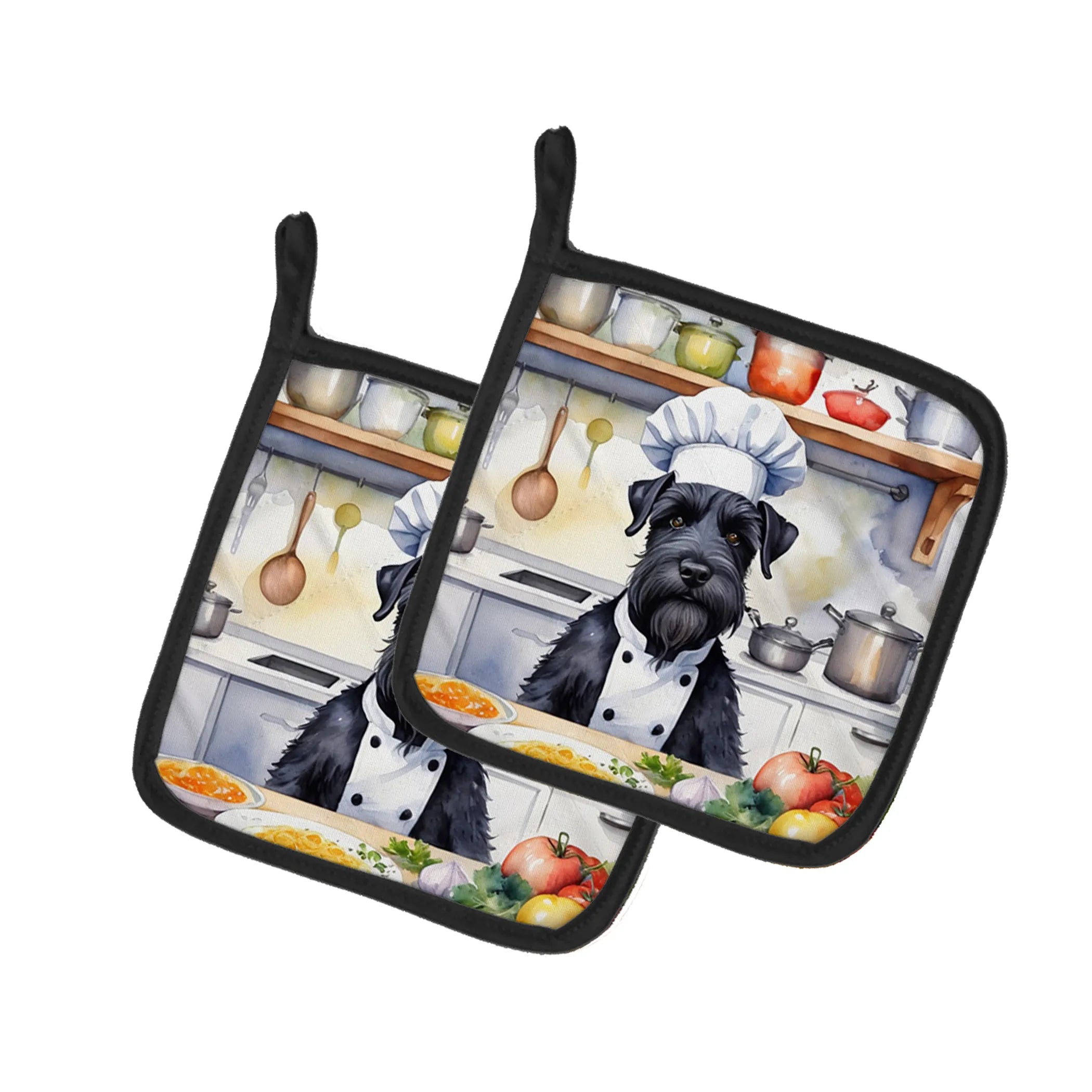 The Dog Chef Pair of Pot Holders - Size: 7.5HX7.5W | Pack Of: 1 | Collection name: The dog chef