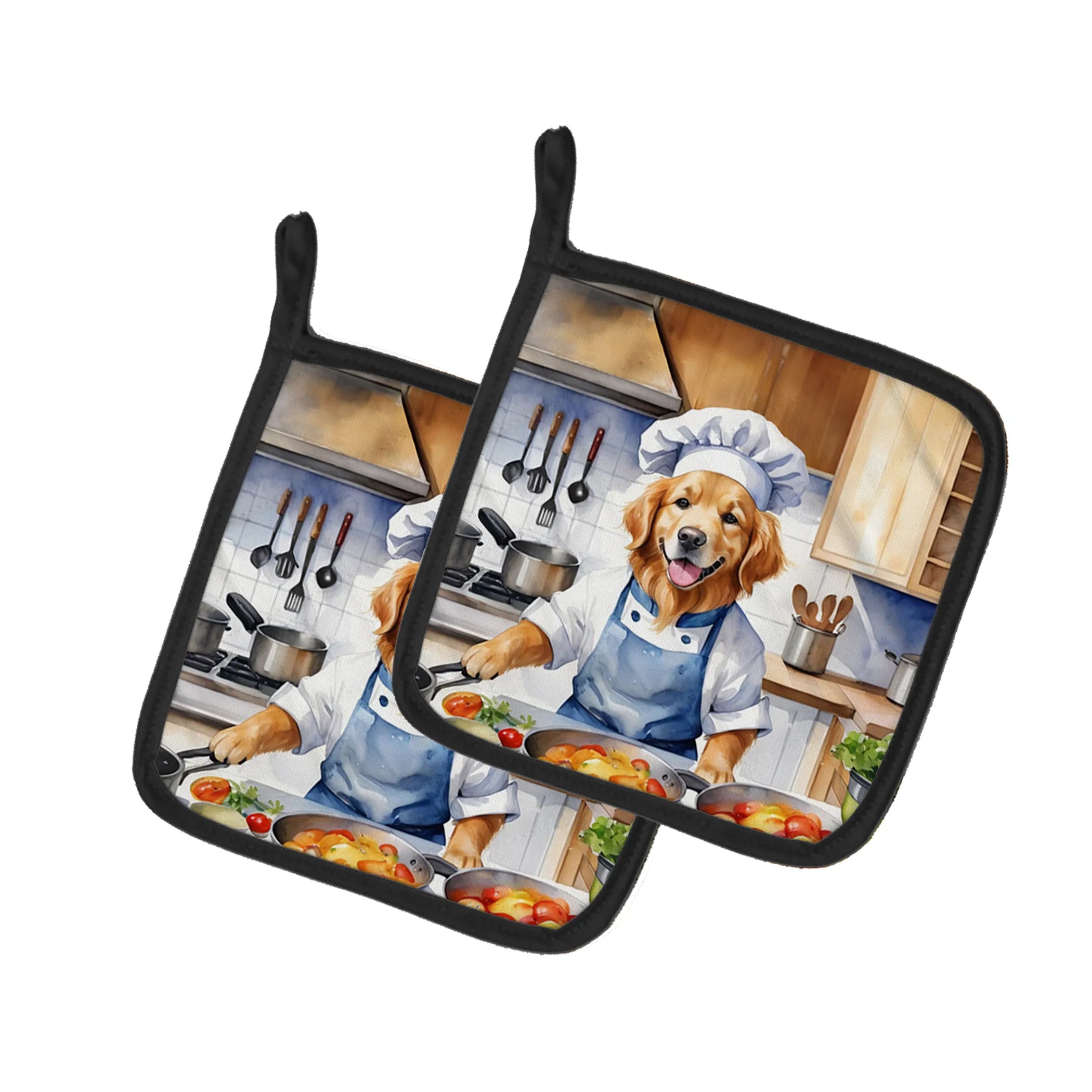 The Dog Chef Pair of Pot Holders - Size: 7.5HX7.5W | Pack Of: 1 | Collection name: The dog chef