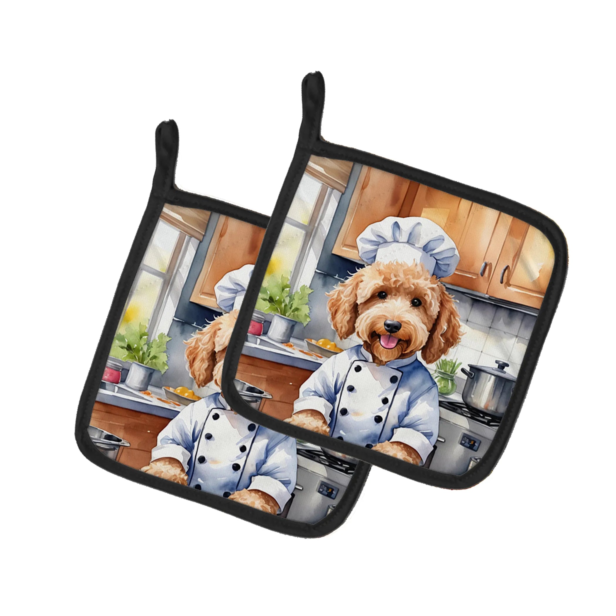The Dog Chef Pair of Pot Holders - Size: 7.5HX7.5W | Pack Of: 1 | Collection name: The dog chef