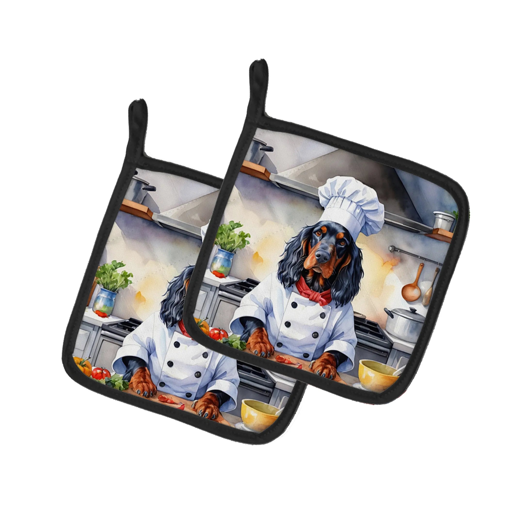 The Dog Chef Pair of Pot Holders - Size: 7.5HX7.5W | Pack Of: 1 | Collection name: The dog chef
