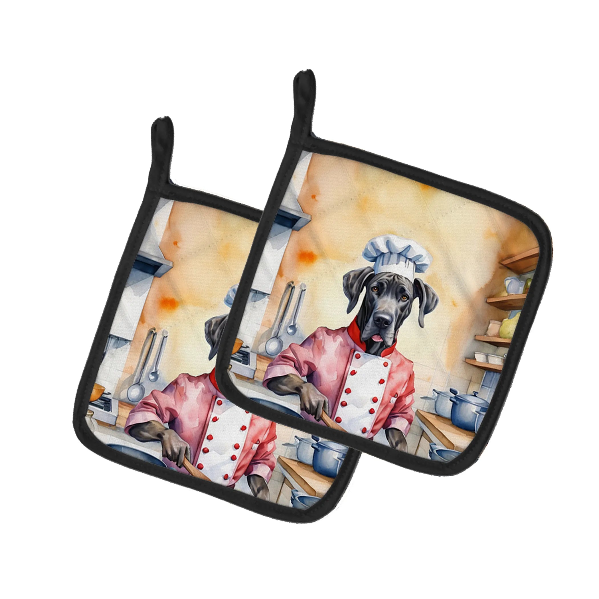 The Dog Chef Pair of Pot Holders - Size: 7.5HX7.5W | Pack Of: 1 | Collection name: The dog chef