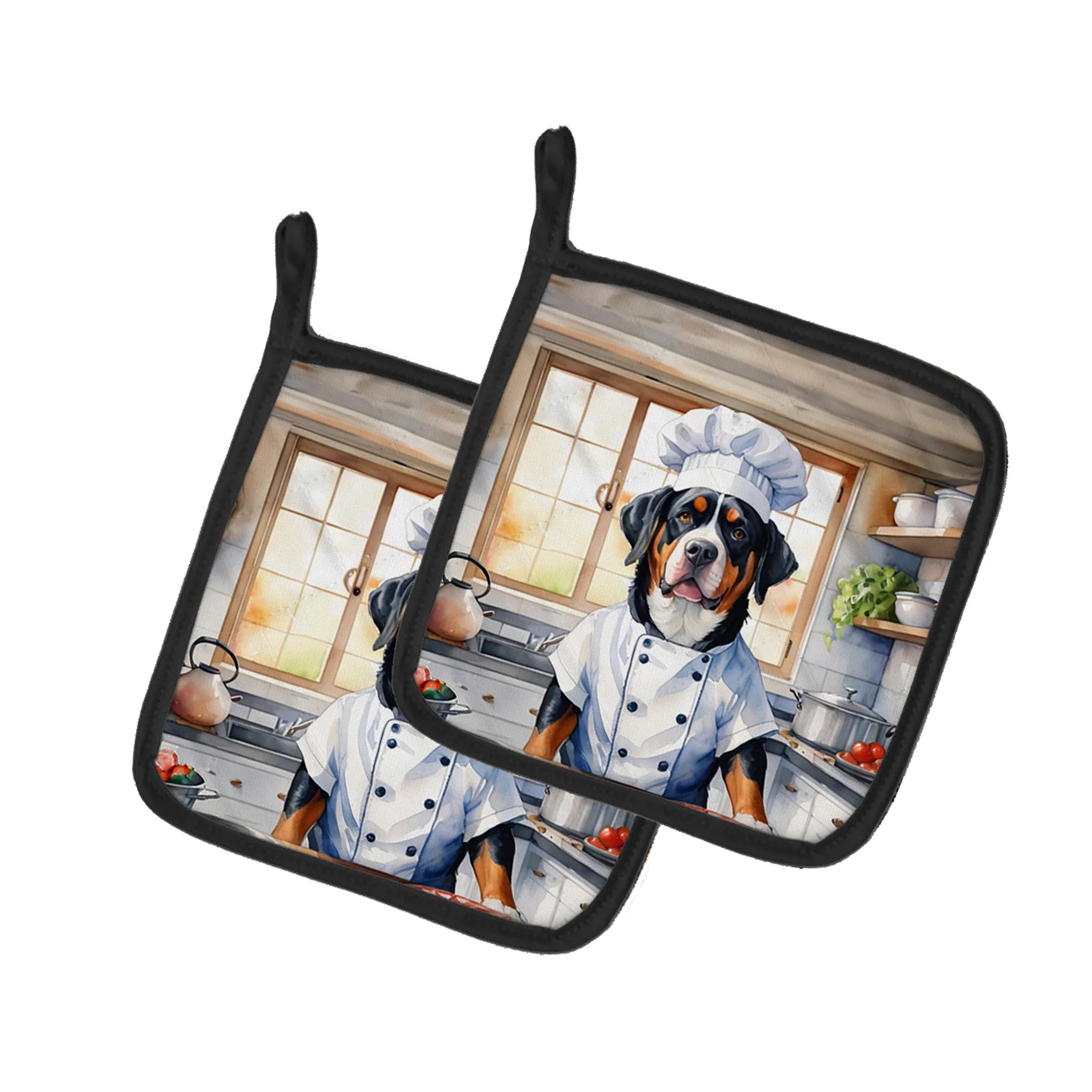 The Dog Chef Pair of Pot Holders - Size: 7.5HX7.5W | Pack Of: 1 | Collection name: The dog chef